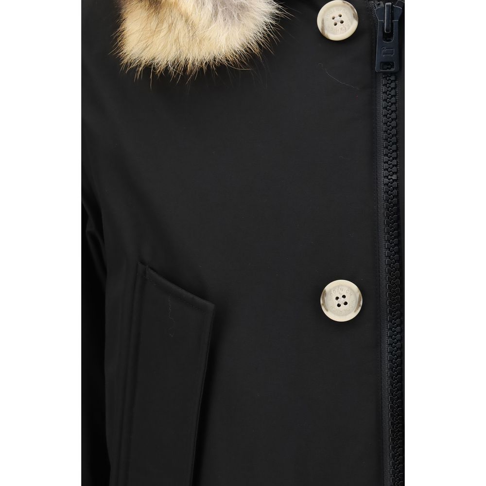 Woolrich Black Polyamide Coat Woolrich