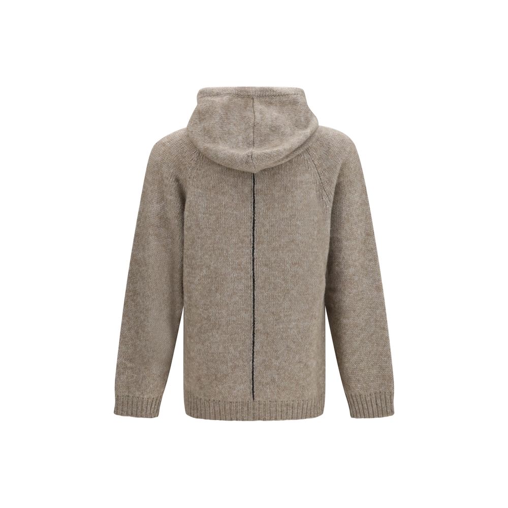 Giorgio Armani Beige Alpaca Vicugna Pacos Hoodie Giorgio Armani