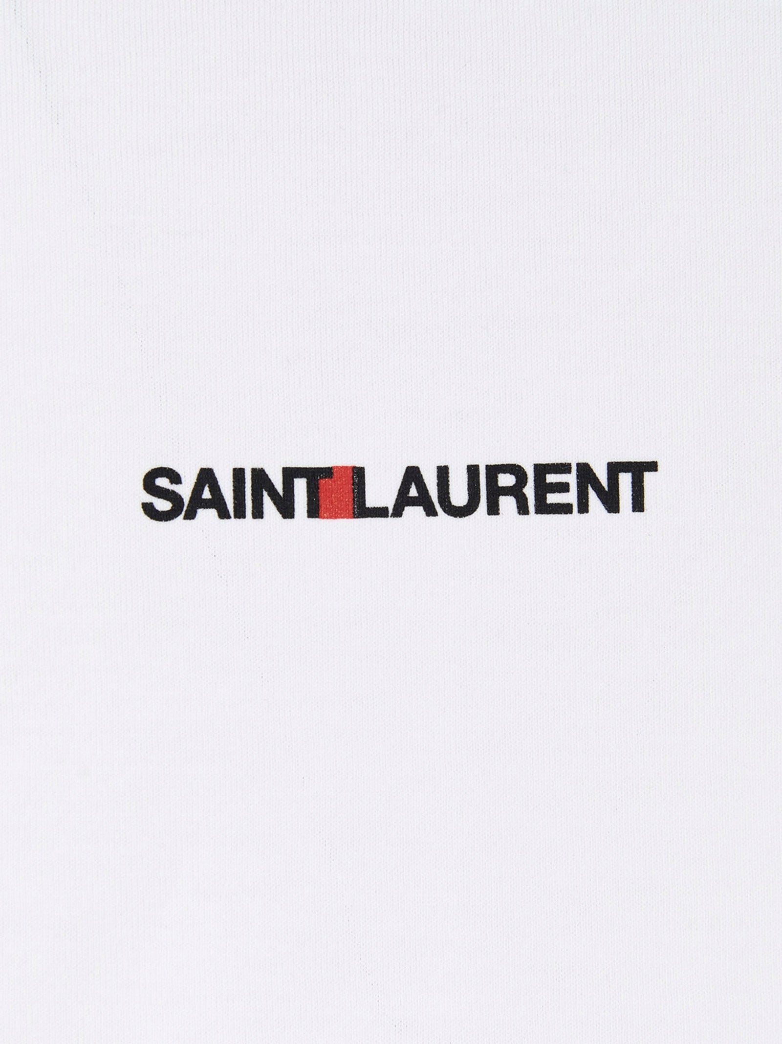 Saint Laurent White Cotton T-Shirt Saint Laurent