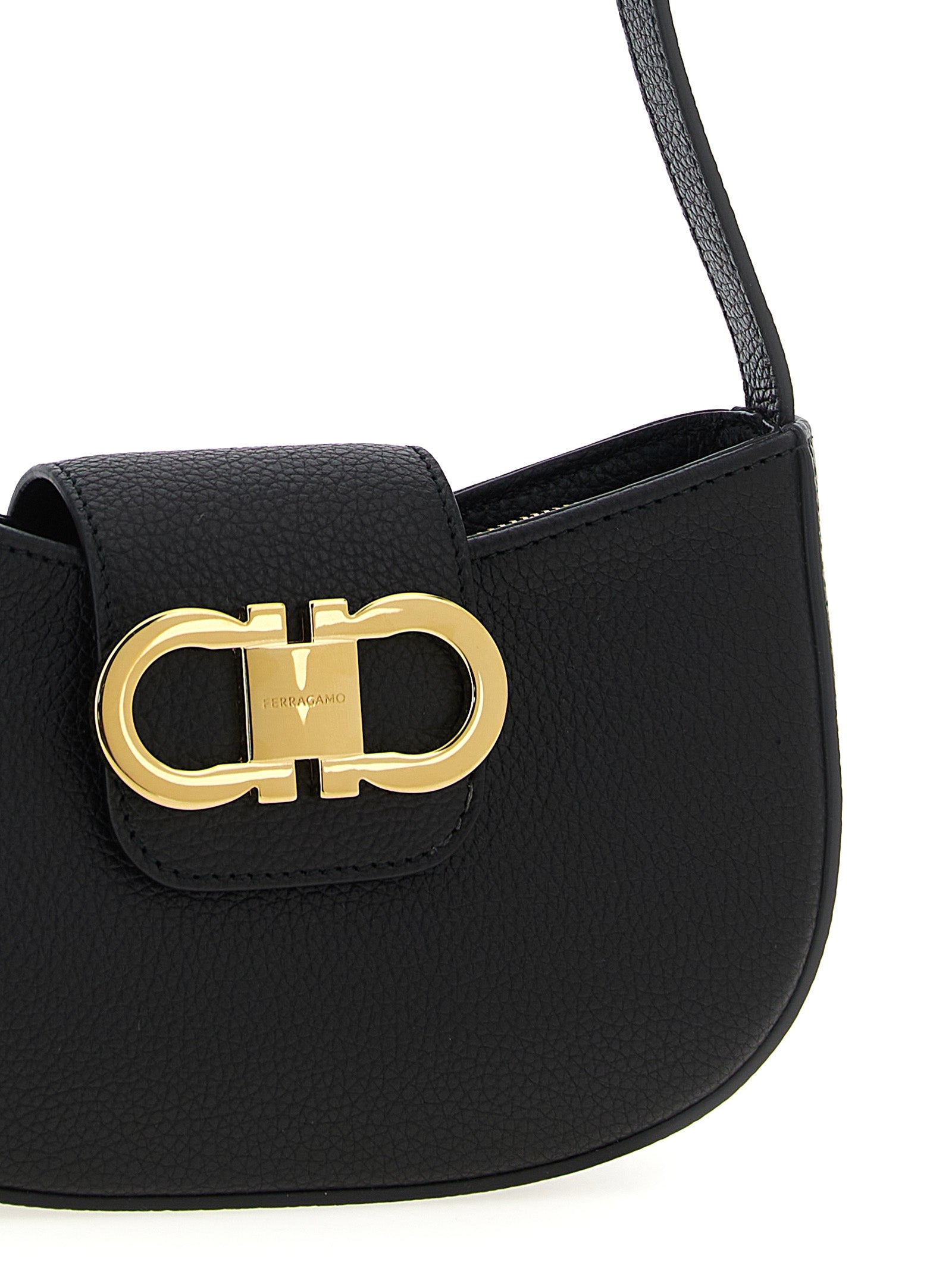 Ferragamo Black Calfskin Shoulder Bag Ferragamo