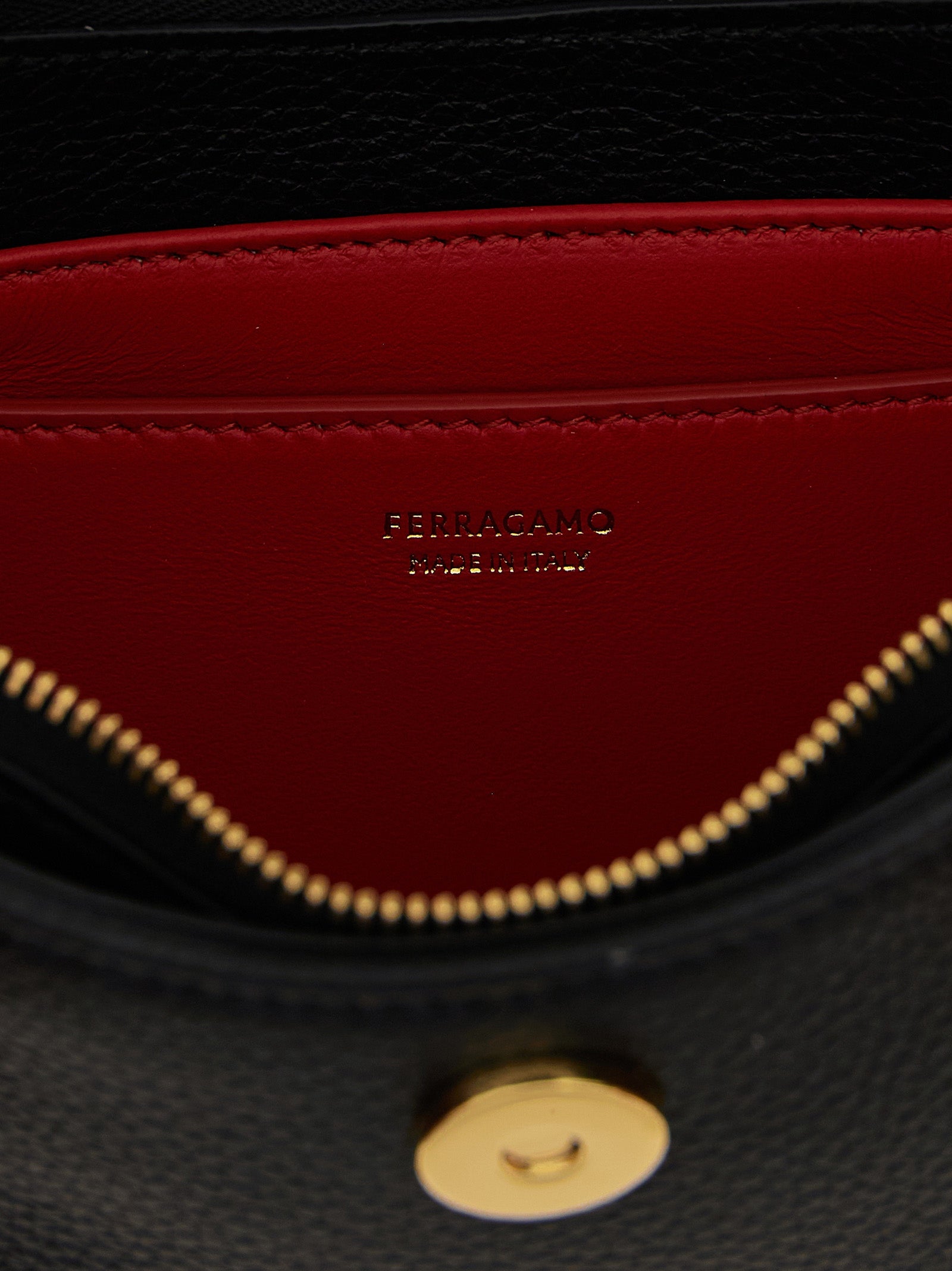 Ferragamo Black Calfskin Shoulder Bag Ferragamo