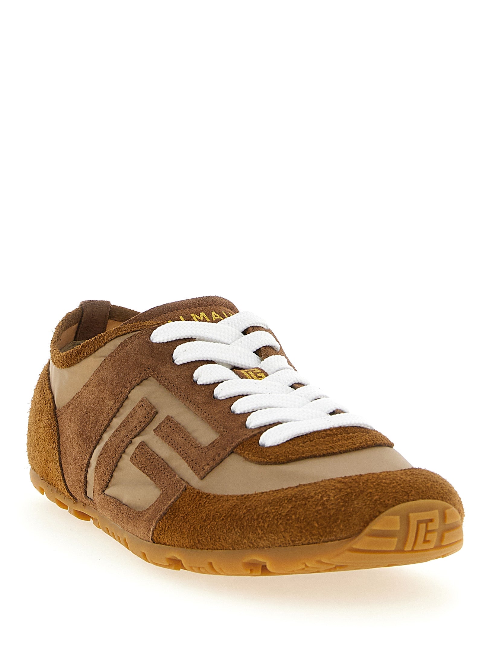 Balmain Brown Calfskin Sneakers Balmain