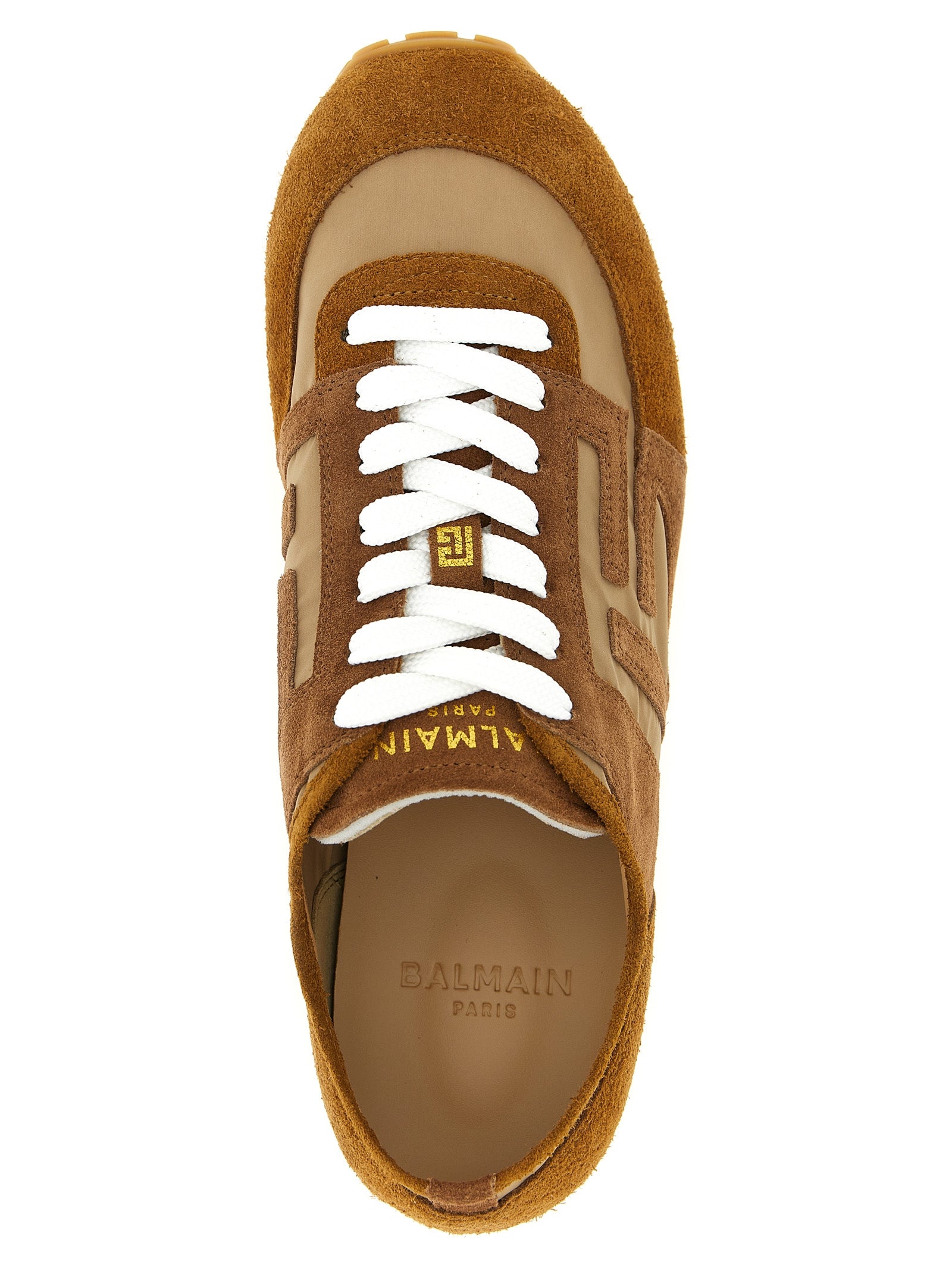 Balmain Brown Calfskin Sneakers Balmain