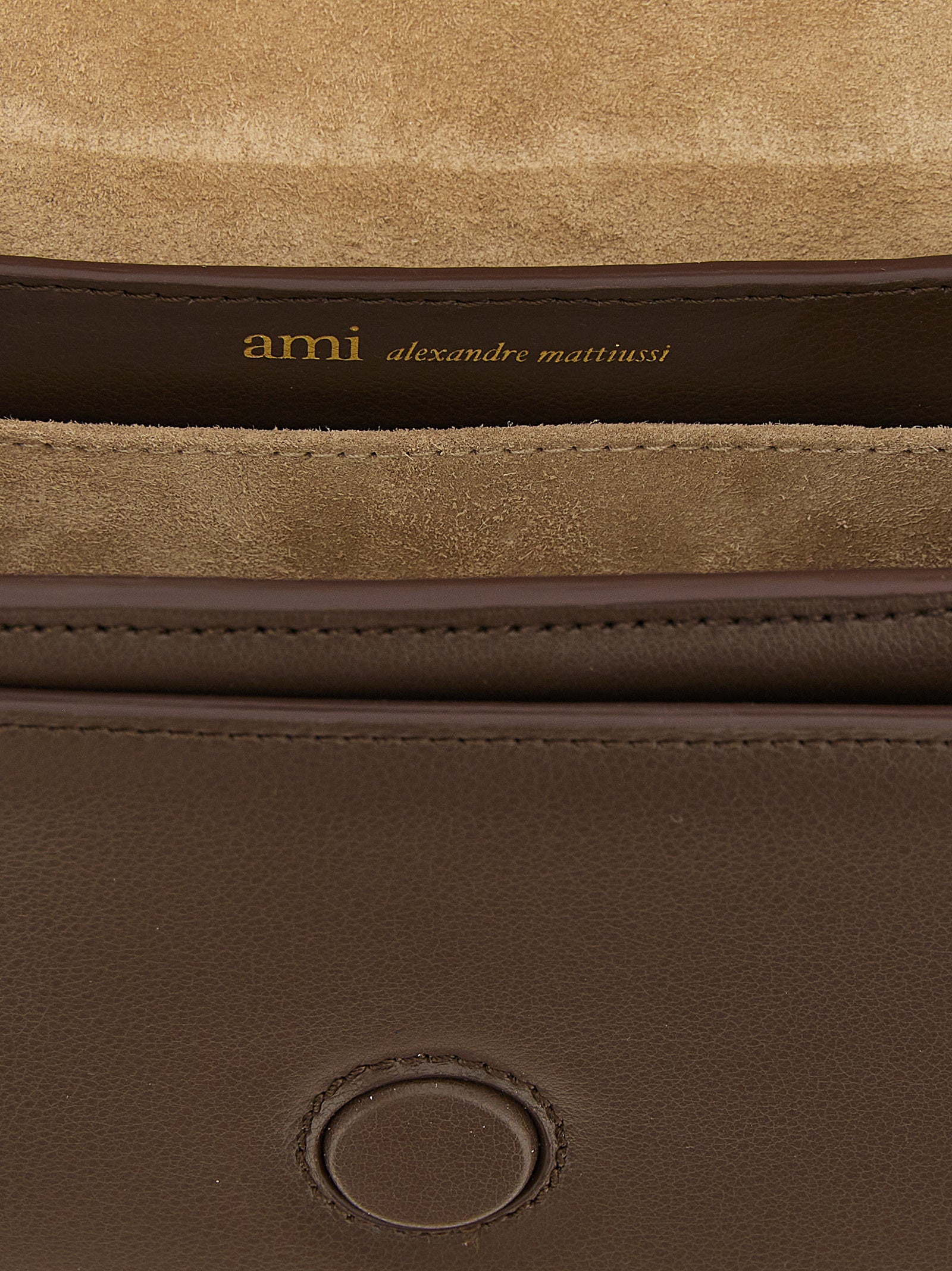 Ami Paris Brown Cowhide Shoulder Bag Ami Paris