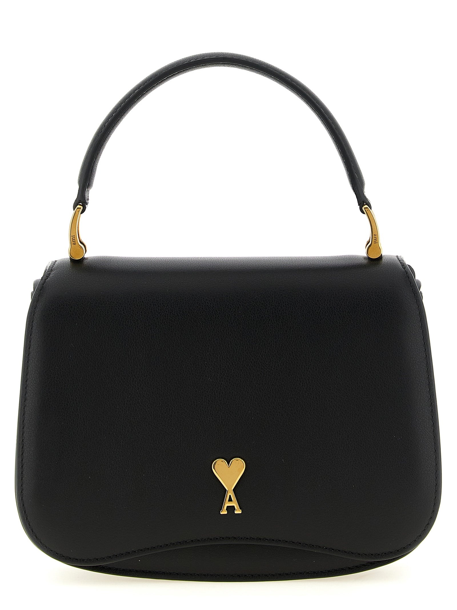 Ami Paris Black Cowhide Handbag Ami Paris