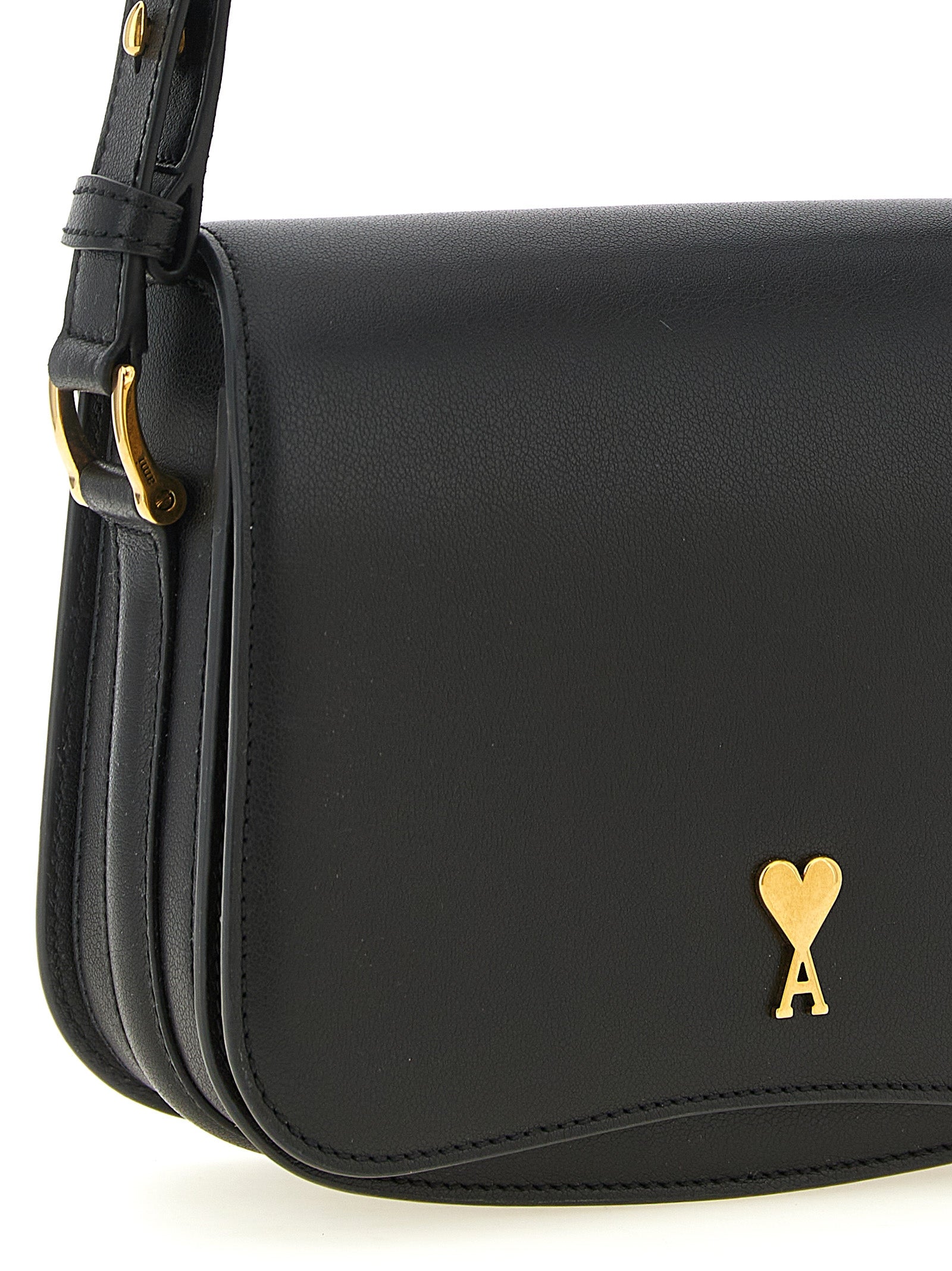 Ami Paris Black Cowhide Crossbody Bag Ami Paris