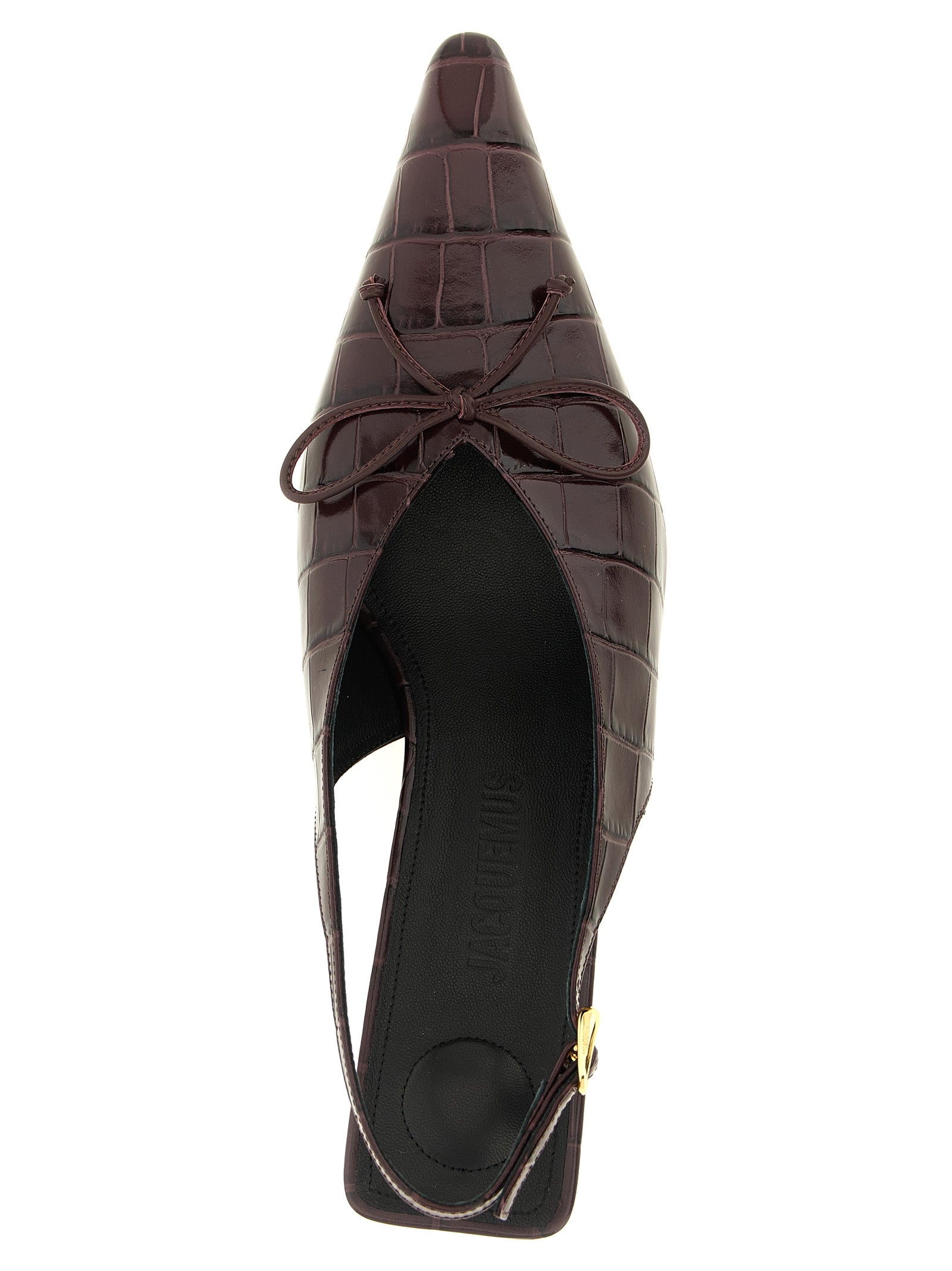 Jacquemus Bordeaux Calfskin Mid Heel Pumps Jacquemus