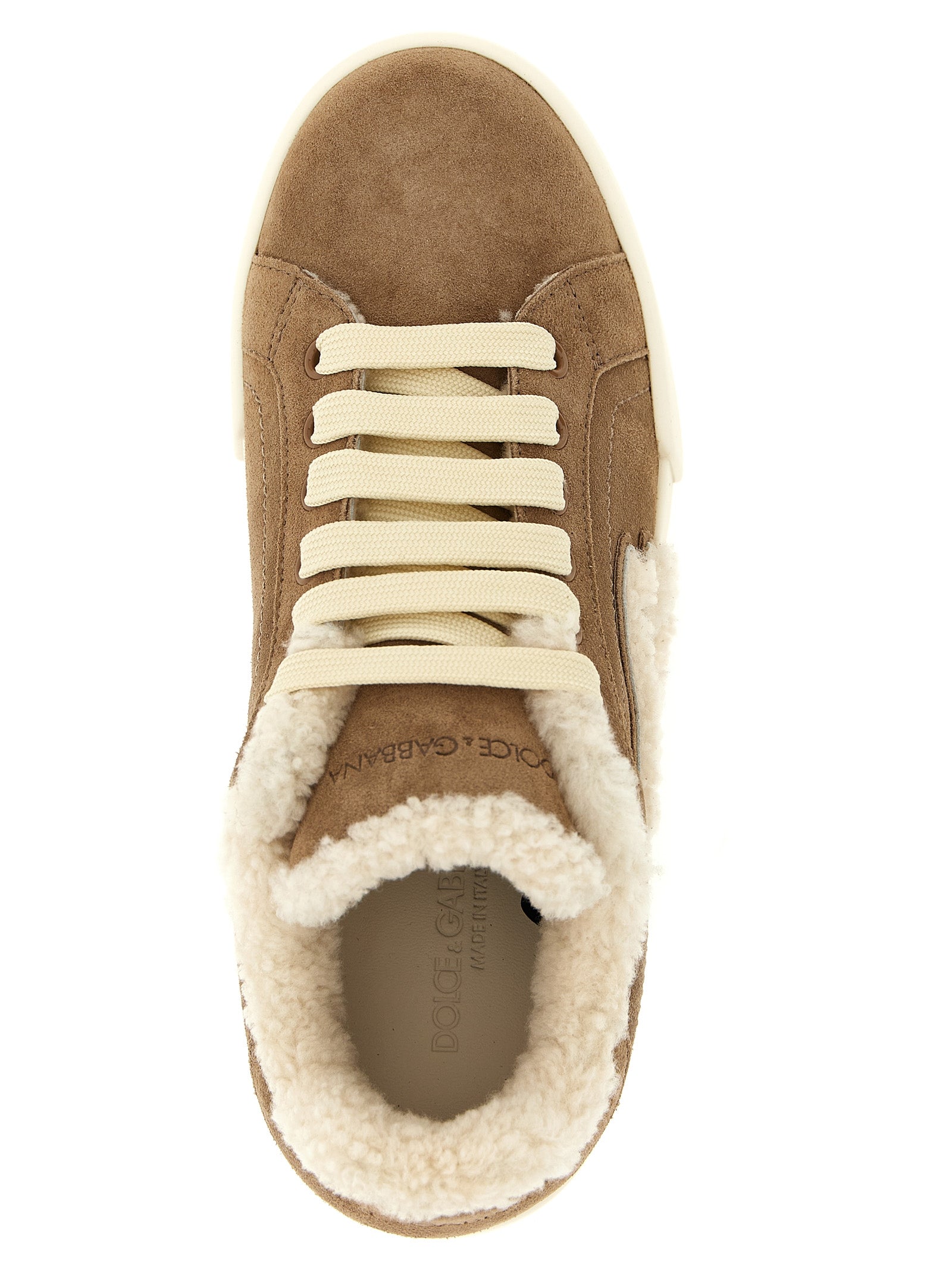 Dolce & Gabbana Brown Lambskin Sneakers Dolce & Gabbana
