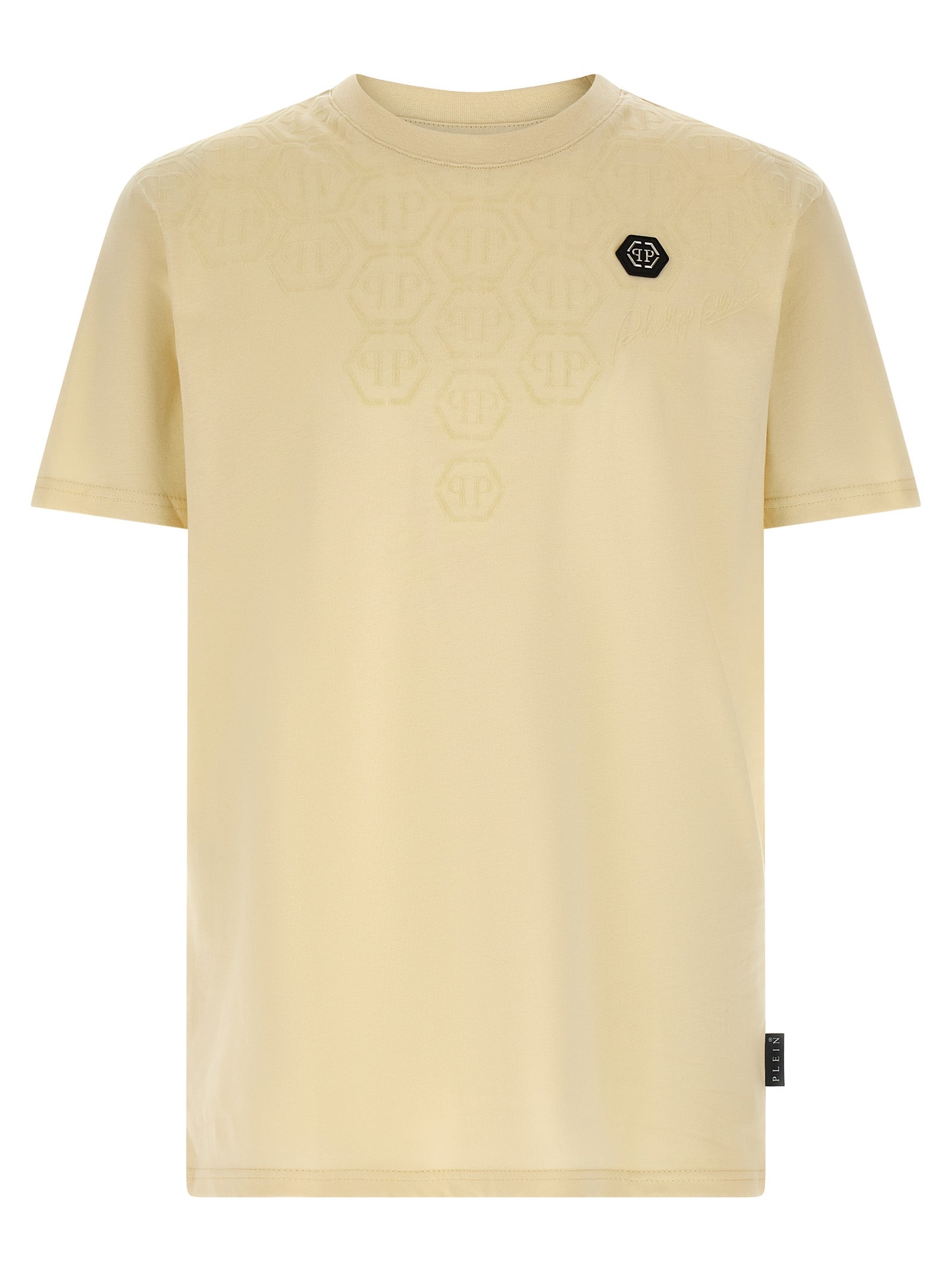 Philipp Plein Beige Cotton T-Shirt Philipp Plein