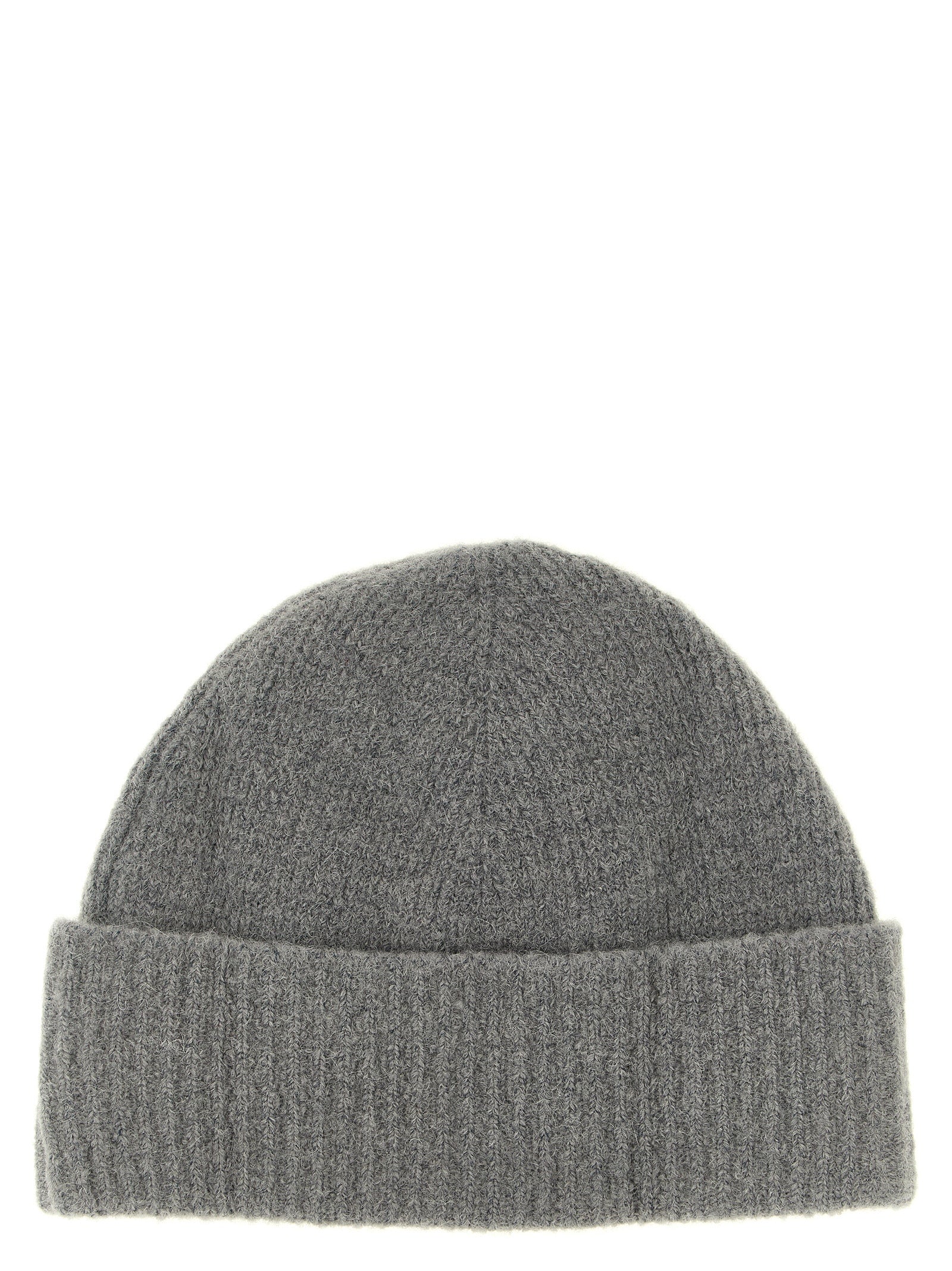 Ami Paris Gray Alpaca Leather Beanie Ami Paris