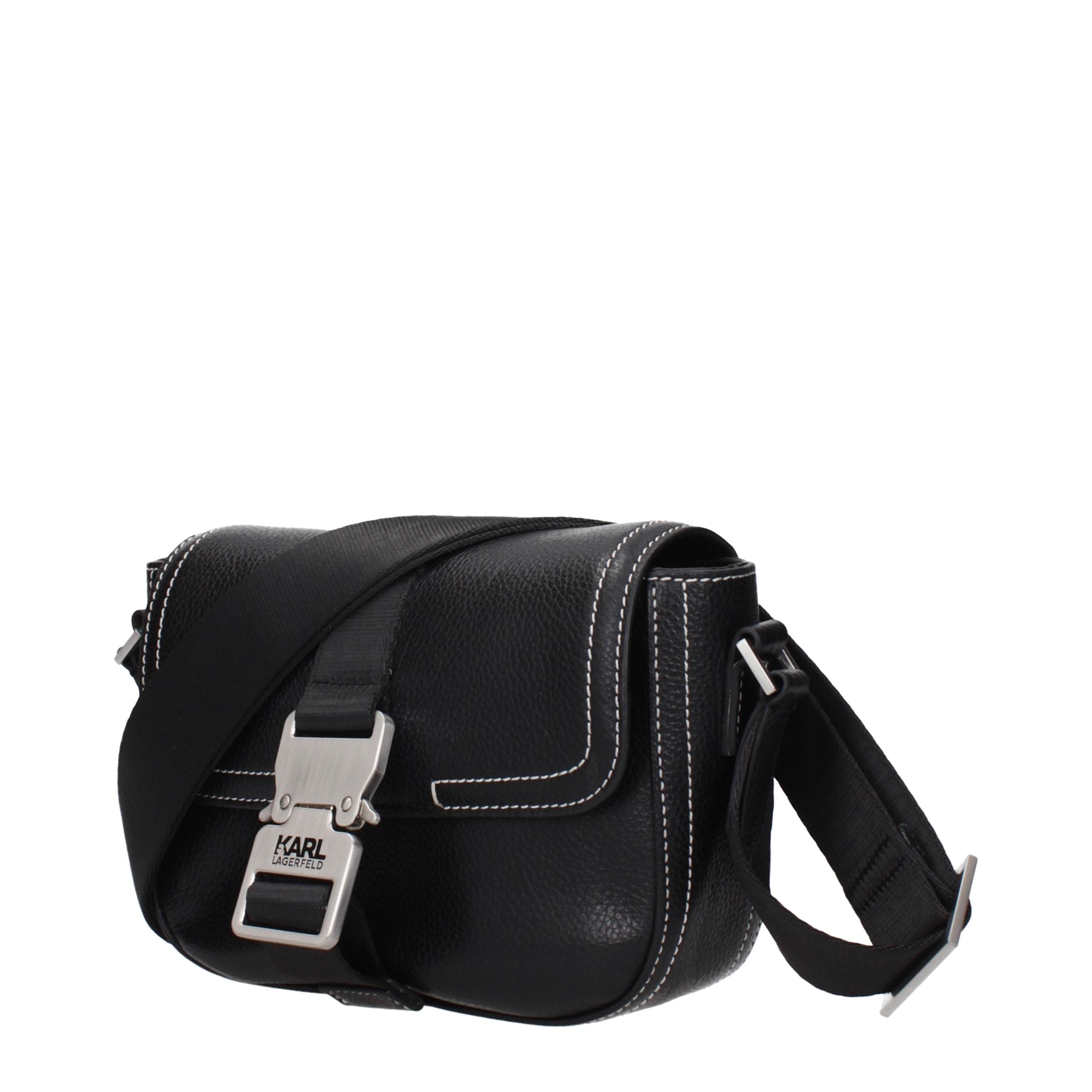 Karl Lagerfeld Black Leather Crossbody Bag Karl Lagerfeld