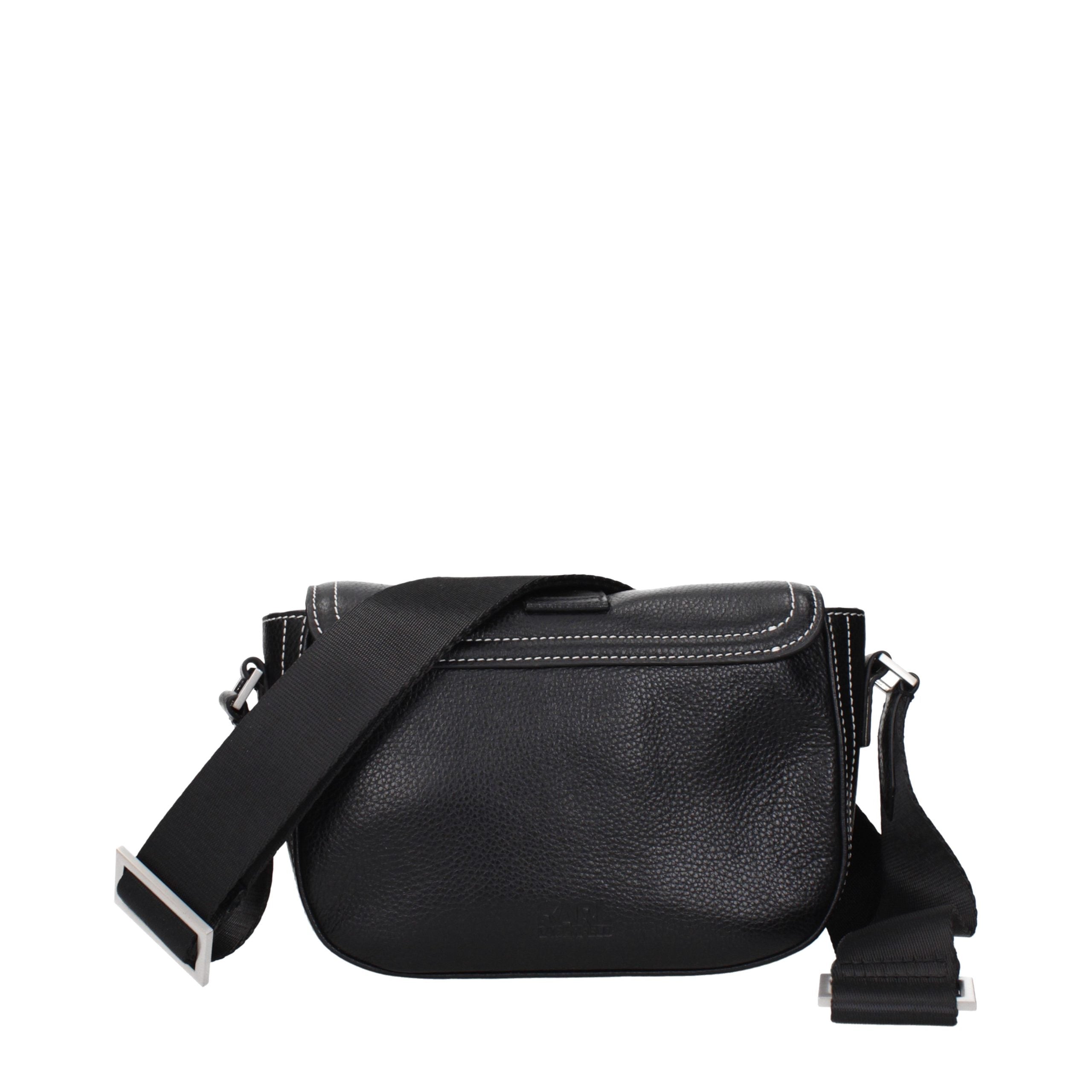 Karl Lagerfeld Black Leather Crossbody Bag Karl Lagerfeld