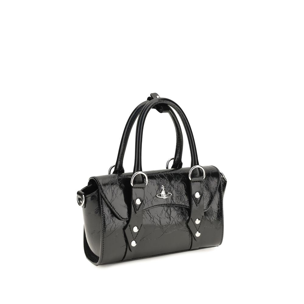 Vivienne Westwood Black Calf Leather Bos Taurus Shoulder Bag Vivienne Westwood