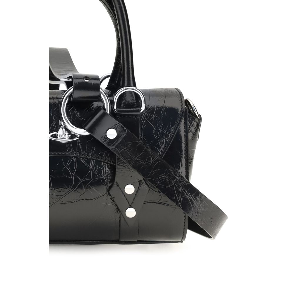 Vivienne Westwood Black Calf Leather Bos Taurus Shoulder Bag Vivienne Westwood