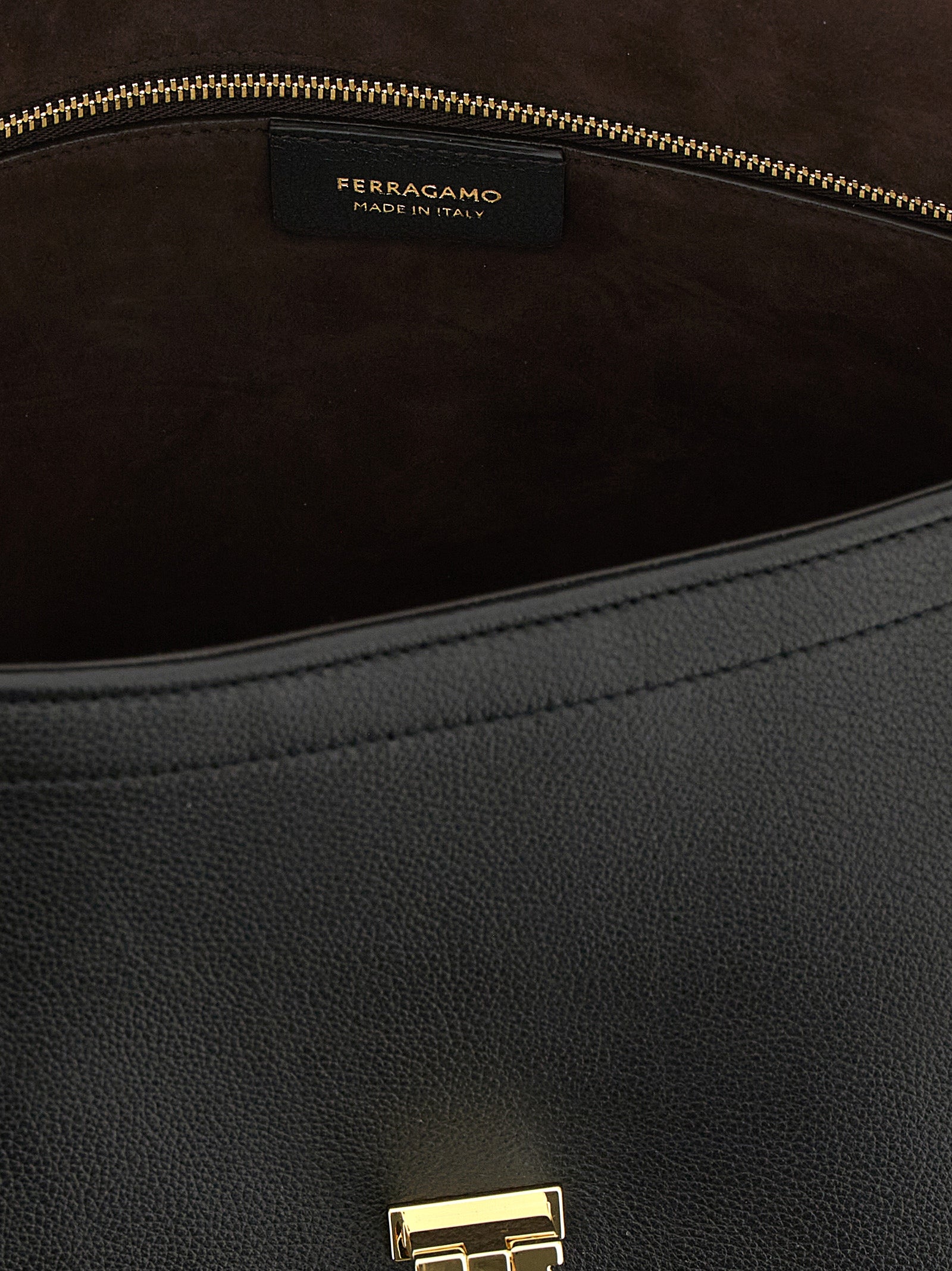Ferragamo Black Calfskin Shoulder Bag Ferragamo