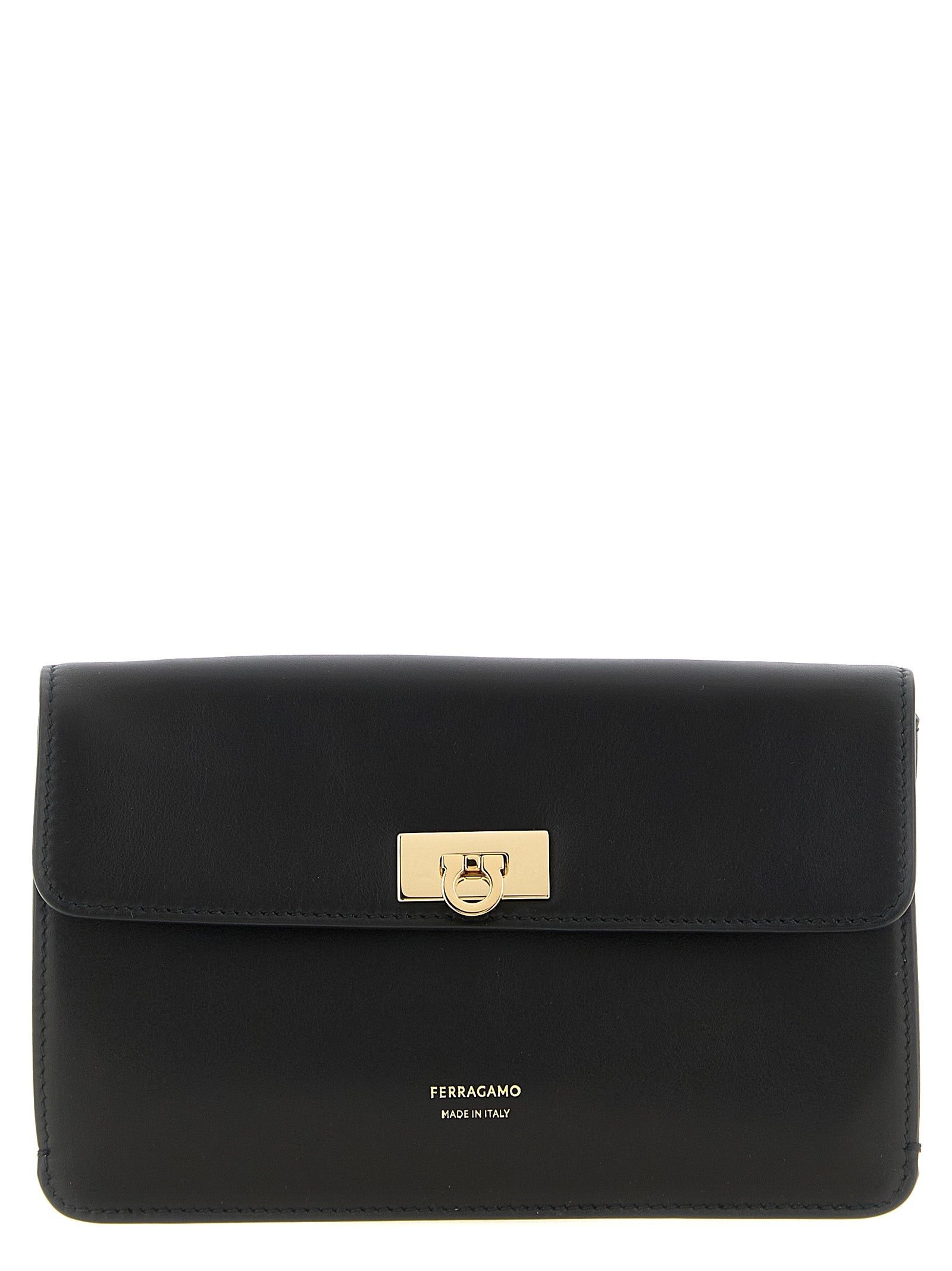 Ferragamo Black Calfskin Clutch Bag Ferragamo