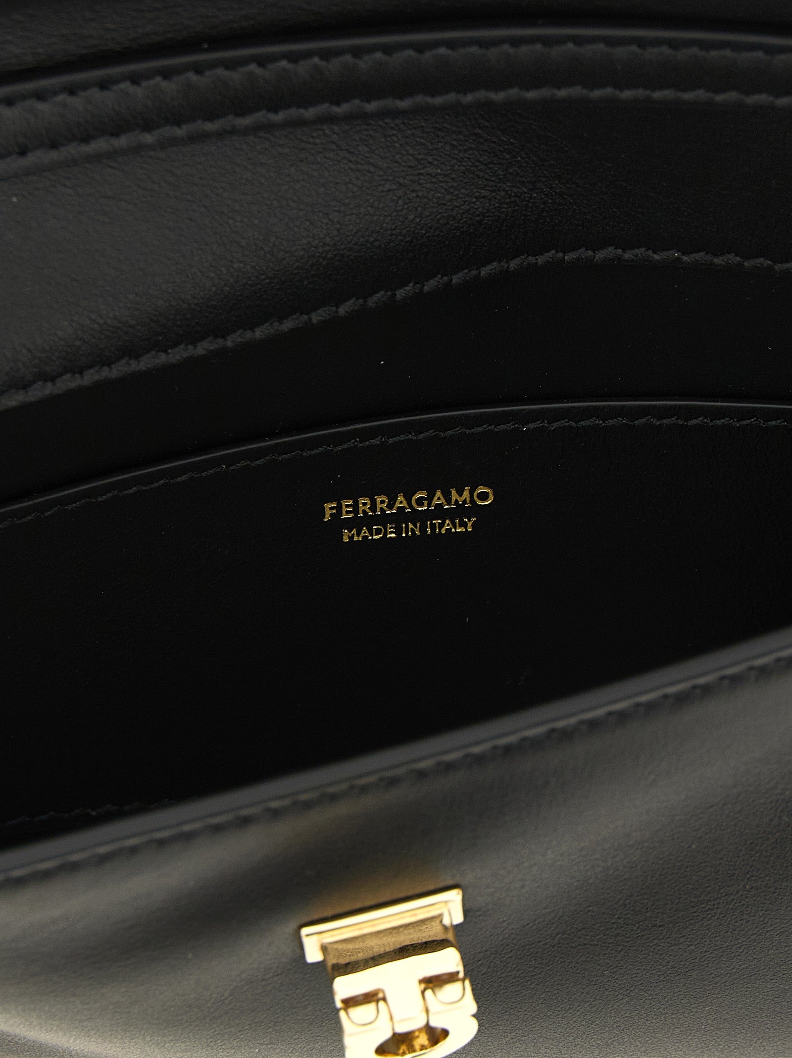 Ferragamo Black Calfskin Clutch Bag Ferragamo
