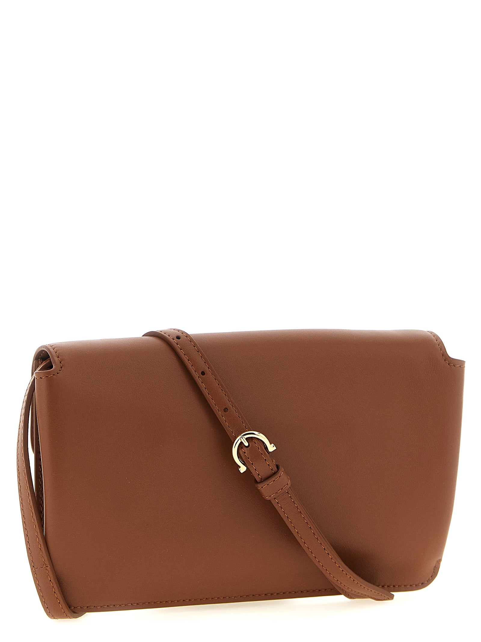 Ferragamo Brown Calfskin Clutch Bag Ferragamo