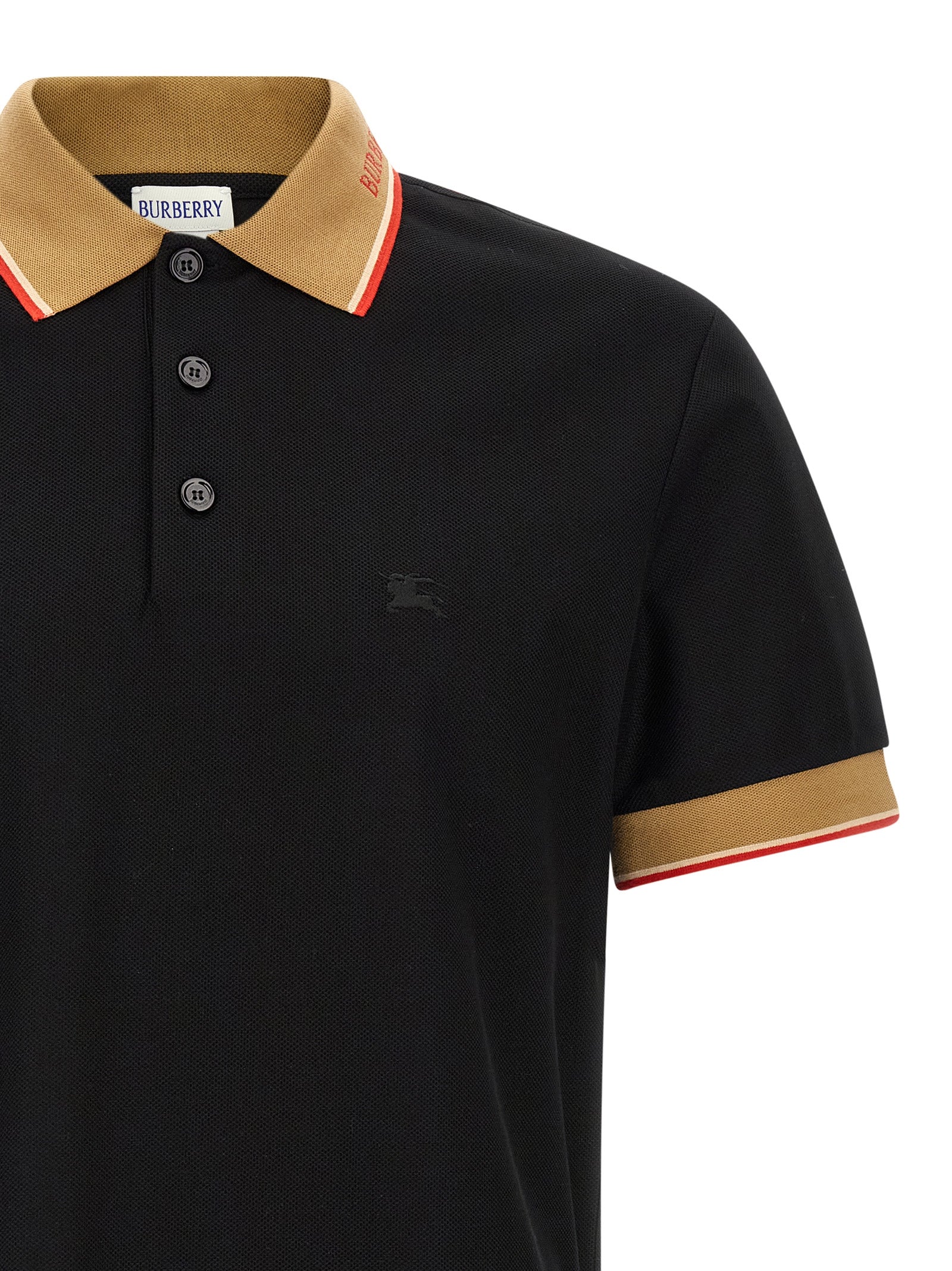 Burberry Black Cotton Polo Shirt Burberry