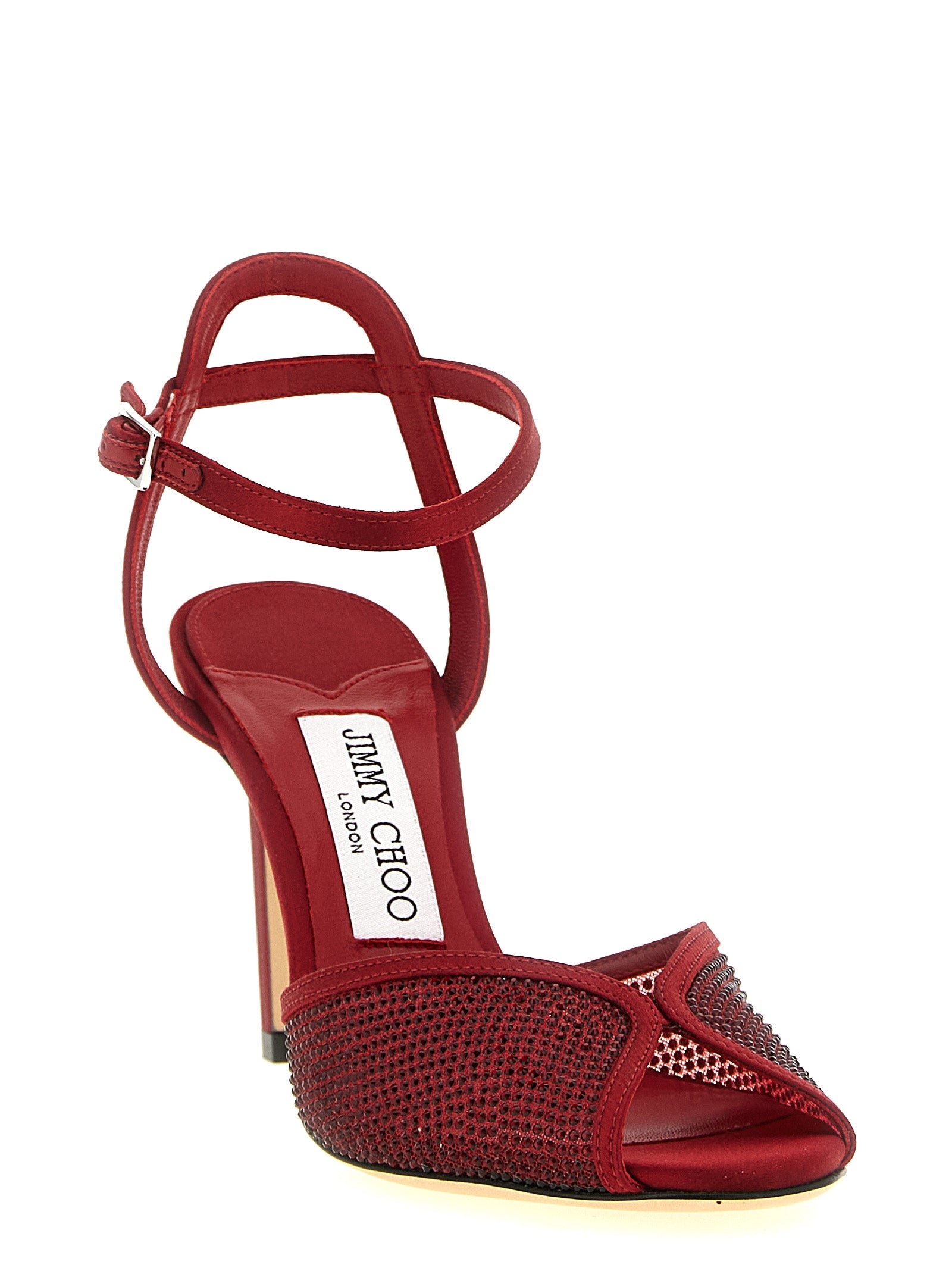 Jimmy Choo Red Lamb Leather Stiletto Heel Sandals Jimmy Choo