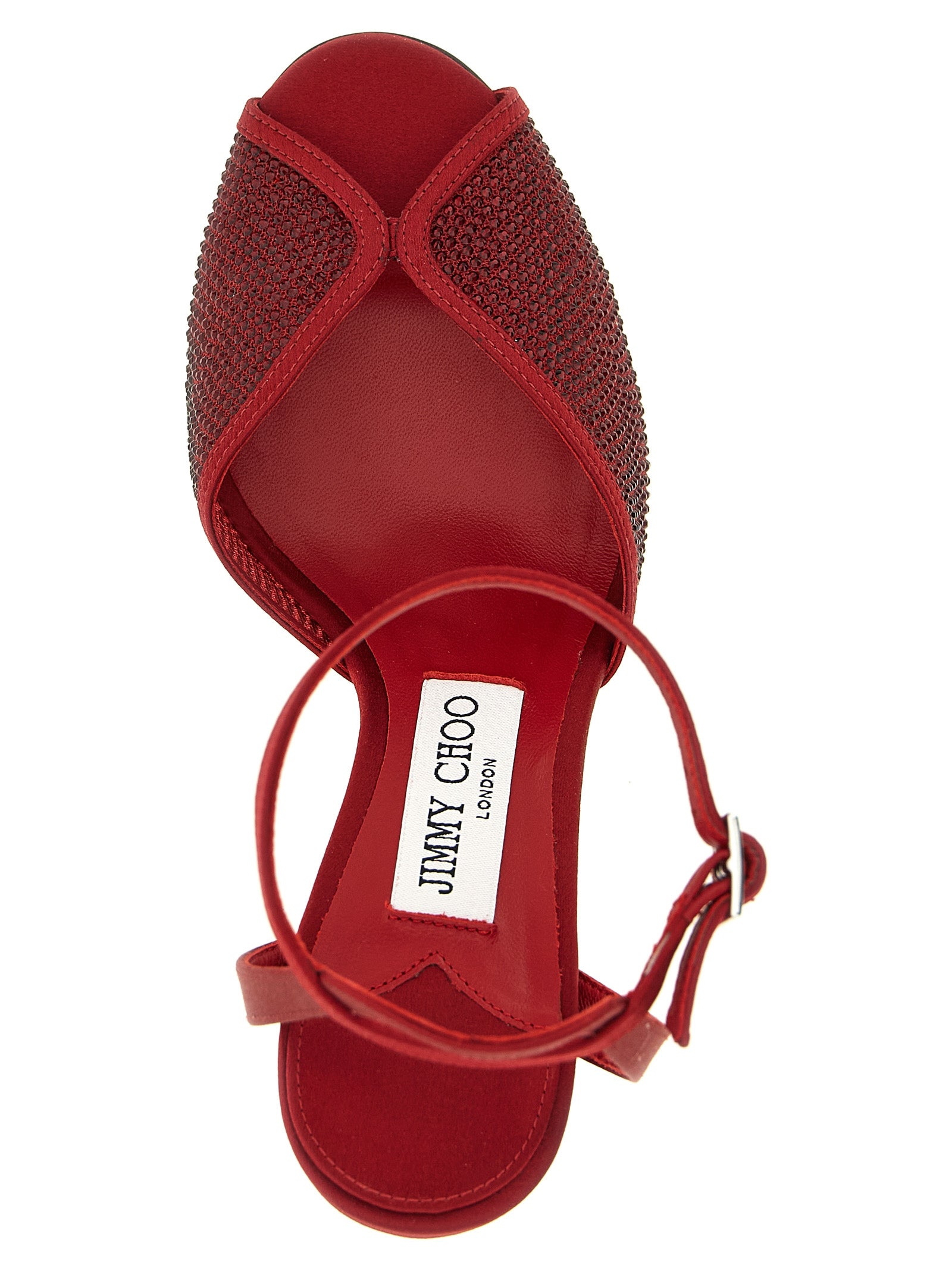 Jimmy Choo Red Lamb Leather Stiletto Heel Sandals Jimmy Choo