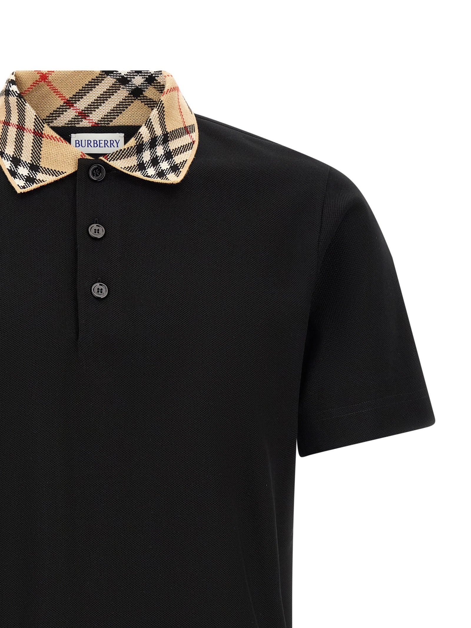 Burberry Black Cotton Polo Shirt Burberry