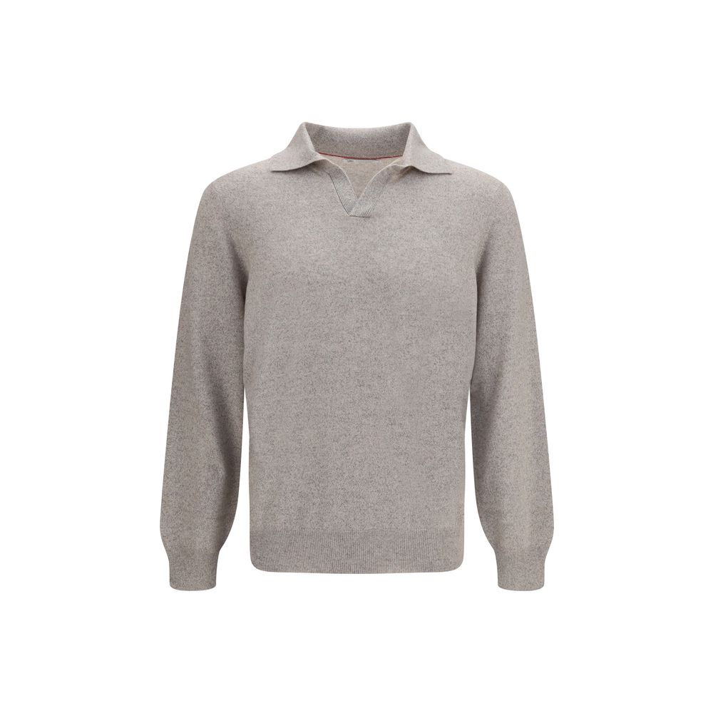 Brunello Cucinelli Gray Cashmere Sweatshirt