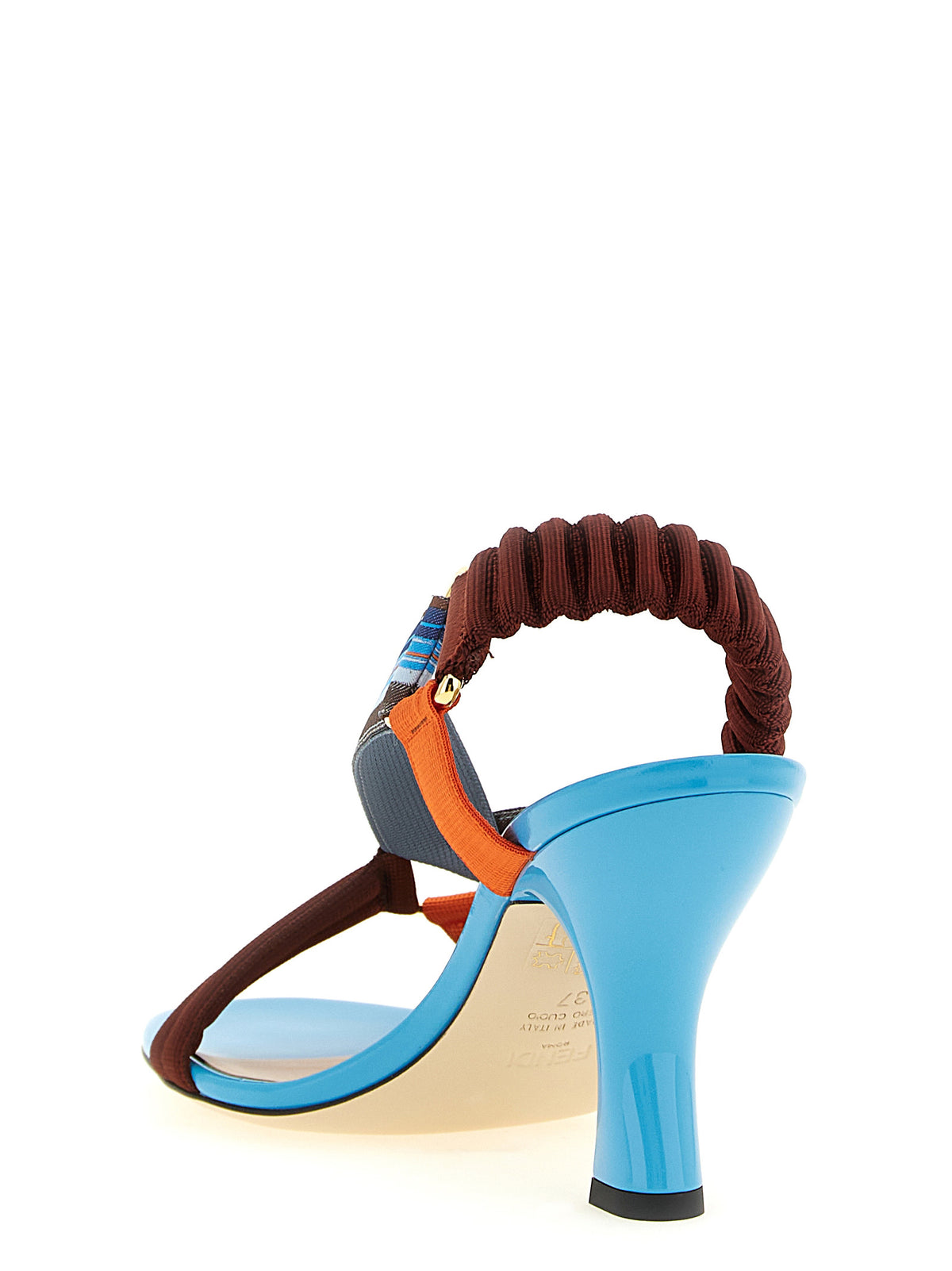 Fendi Multicolor Viscose Stiletto Heel Sandals