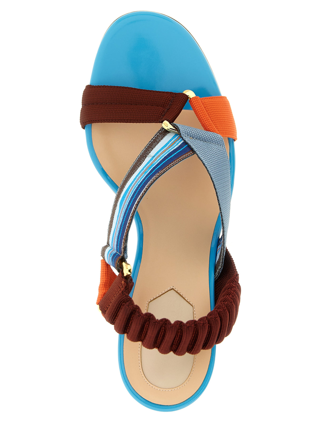 Fendi Multicolor Viscose Stiletto Heel Sandals