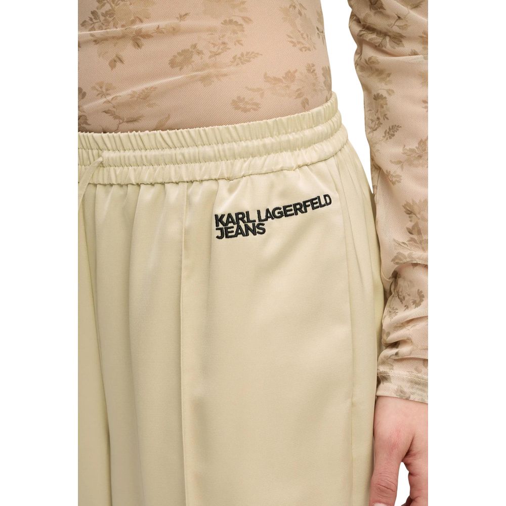 Karl Lagerfeld Beige Polyester Joggers (Workout Pants)