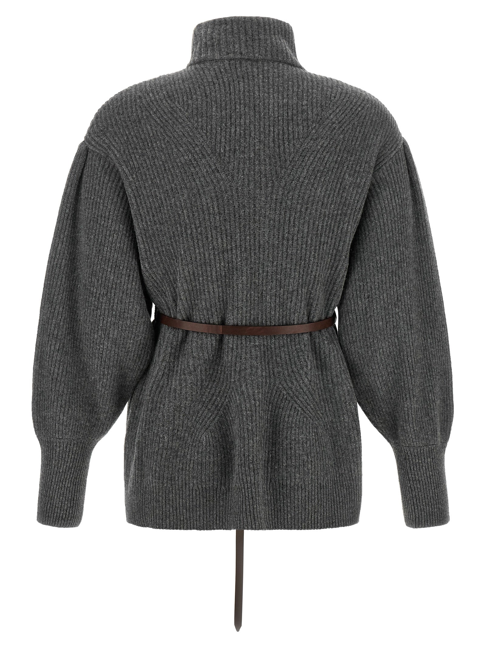 Brunello Cucinelli Gray Virgin Wool Cardigan