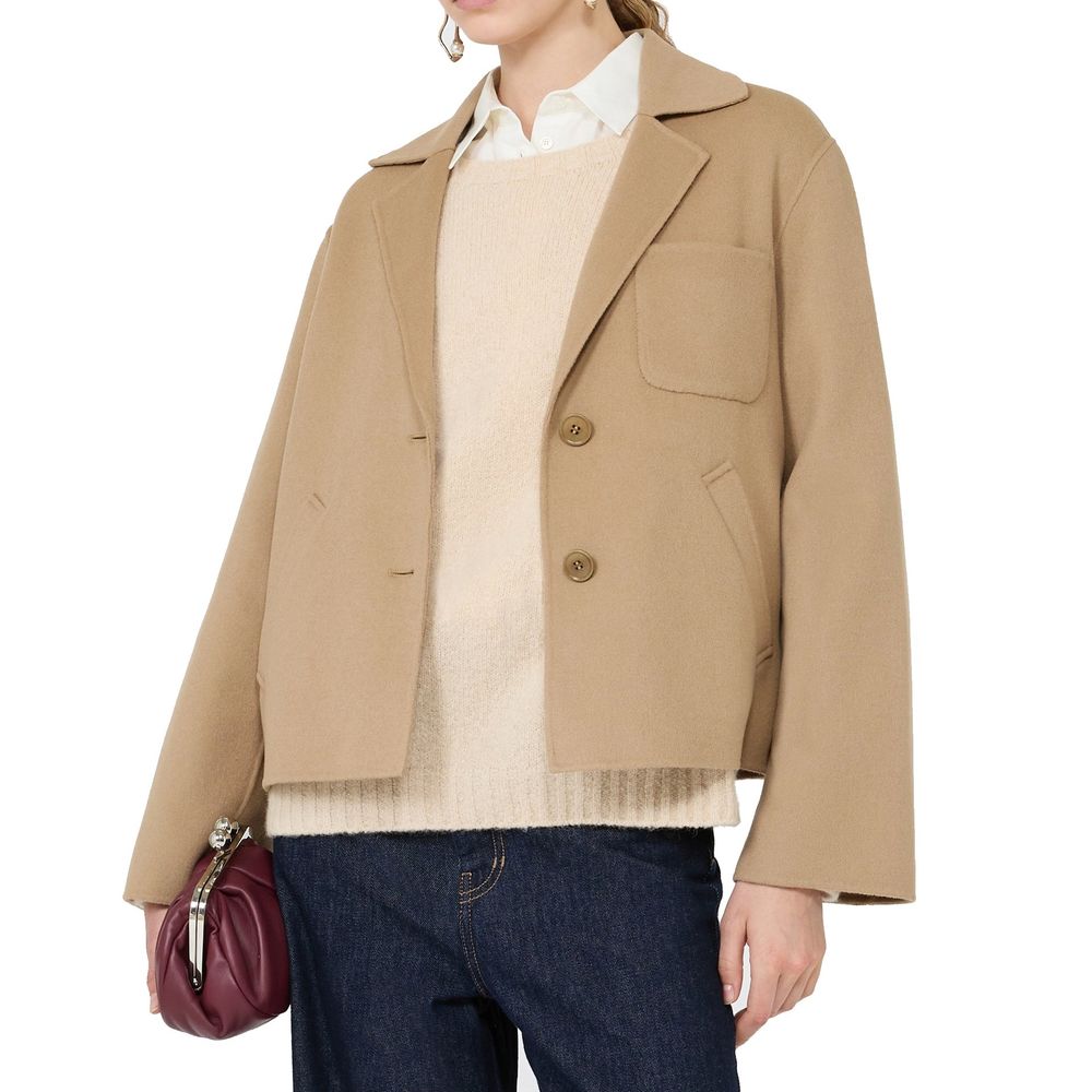 Max Mara Brown Polyamide Full-Length Jacket
