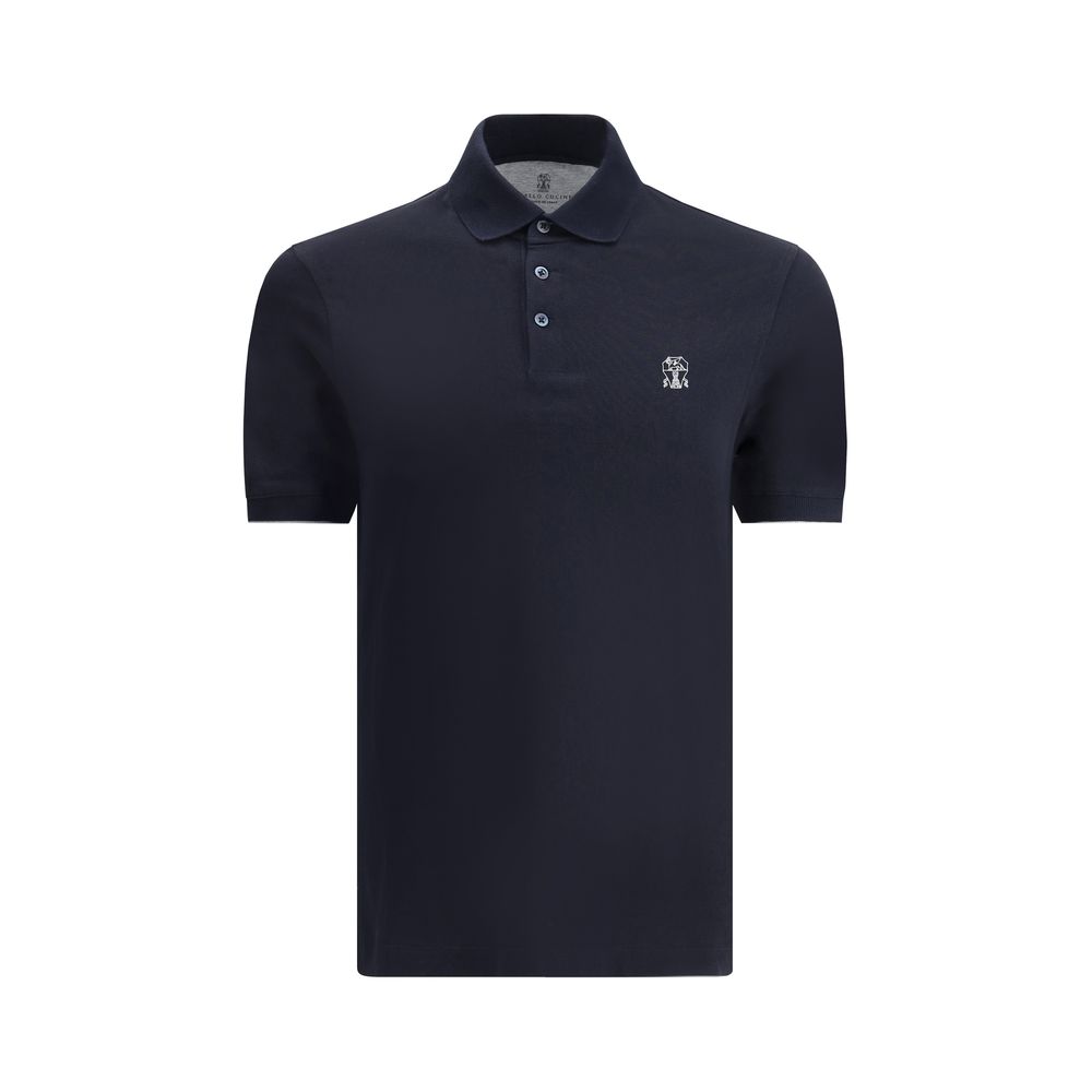 Brunello Cucinelli Blue Cotton Polo Shirt