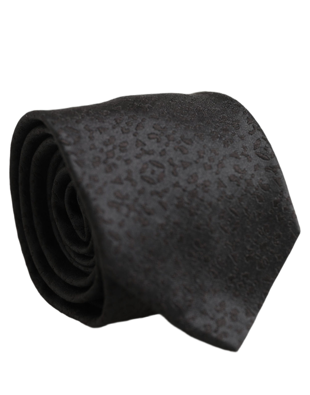 Dolce & Gabbana Black Jacquard Silk Adjustable Necktie Men Accessory Tie
