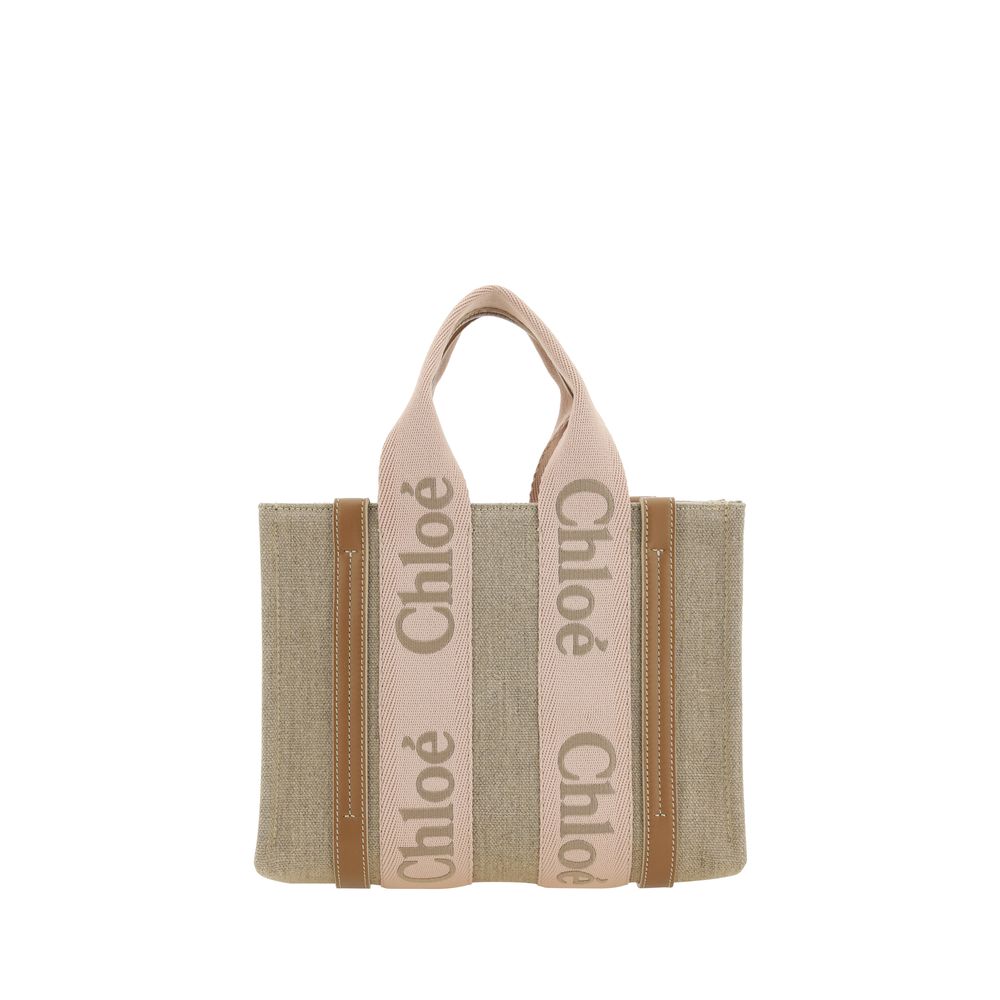 Chloé Beige Linen Handbag