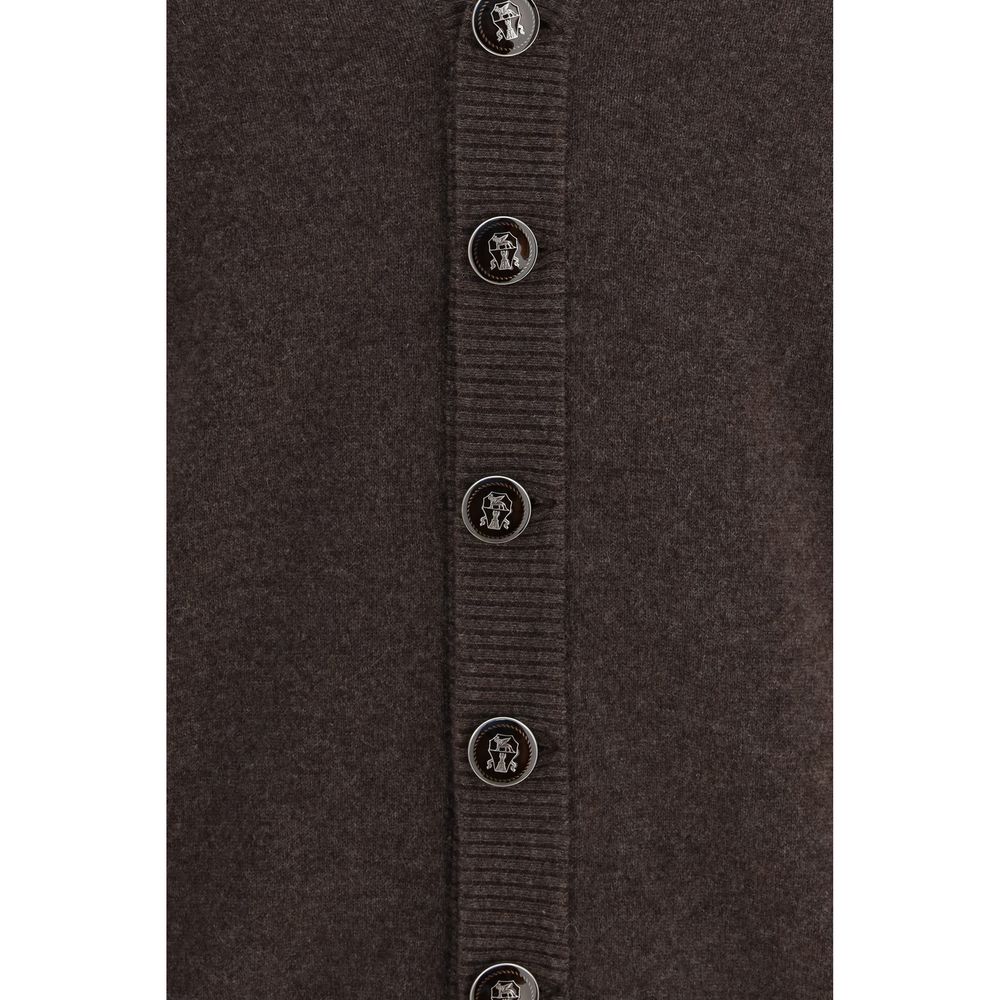 Brunello Cucinelli Brown Cashmere Cardigan
