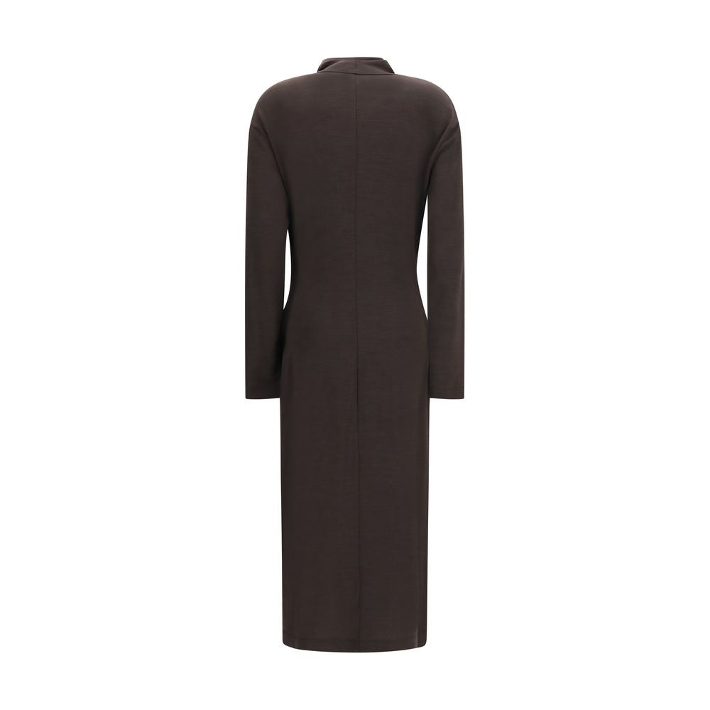 Brunello Cucinelli Brown Wool Oves Aries Casual Dress