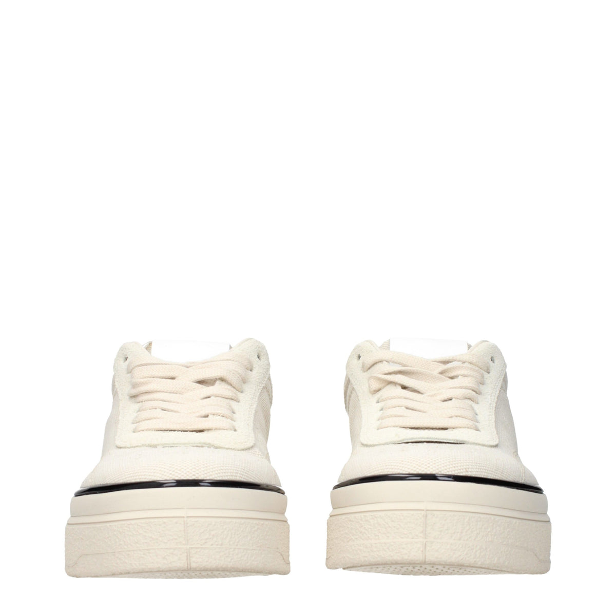 Jil Sander Beige Fabric Platform Sneakers