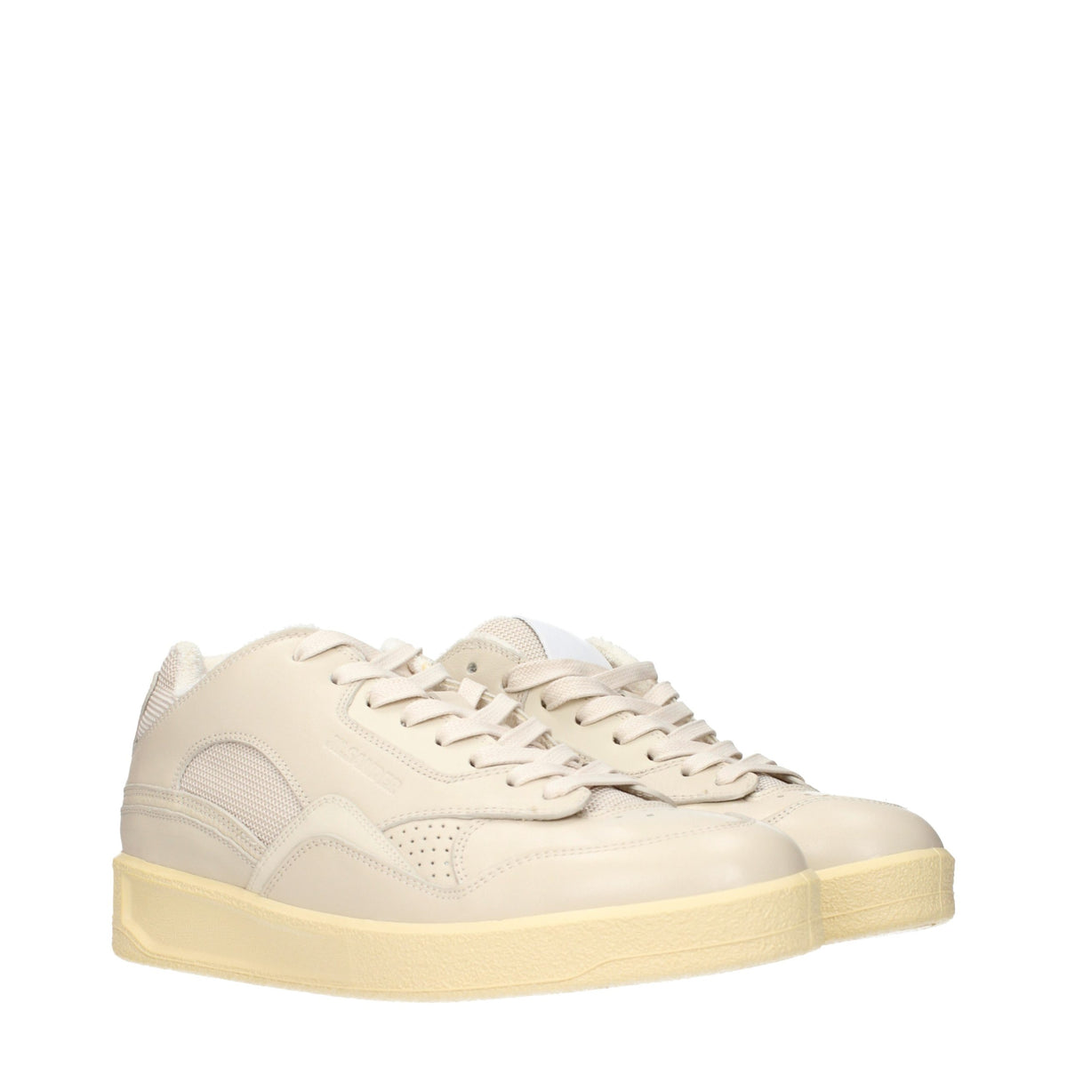 Jil Sander Beige Leather Low Top Sneakers