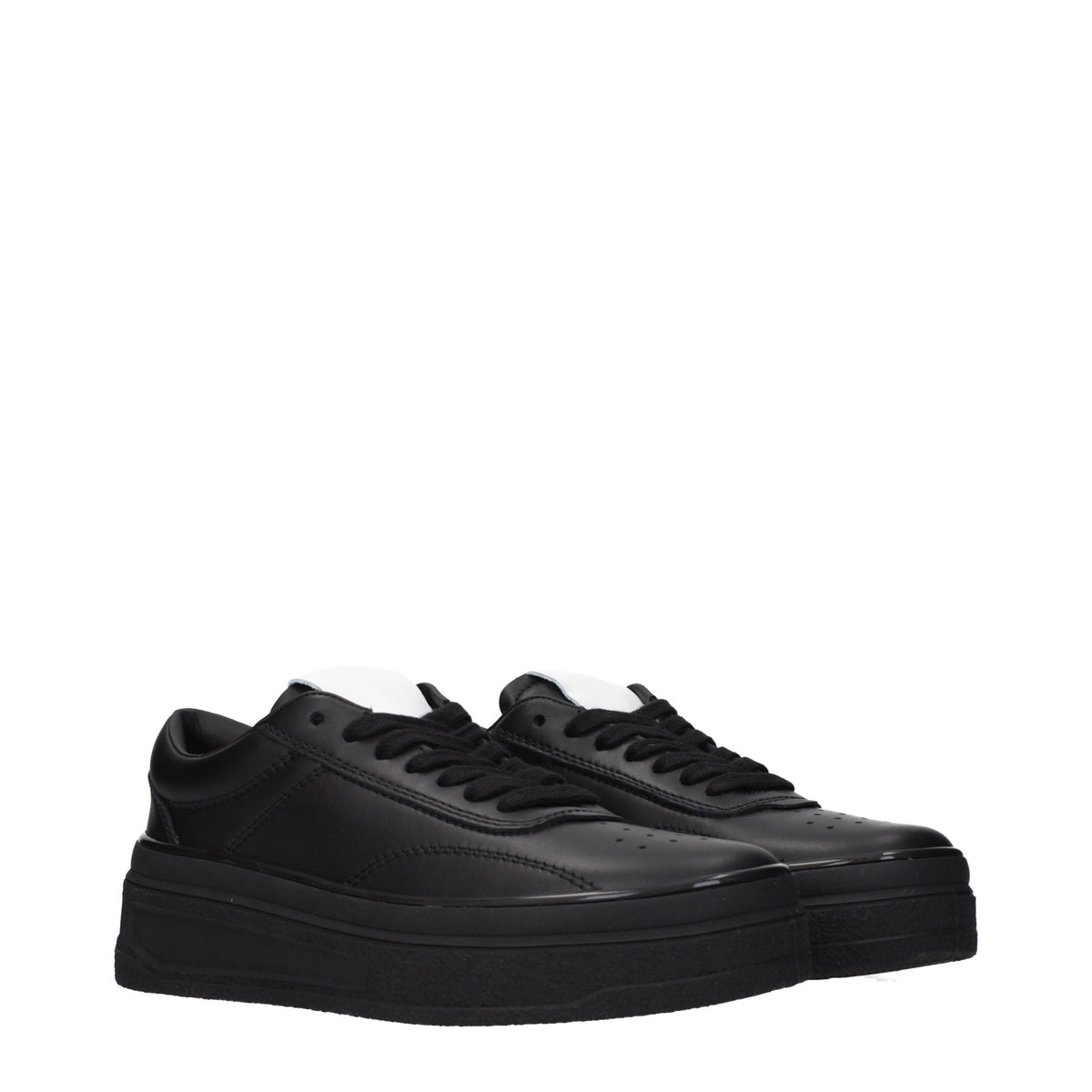 Jil Sander Black Leather Platform Sneakers
