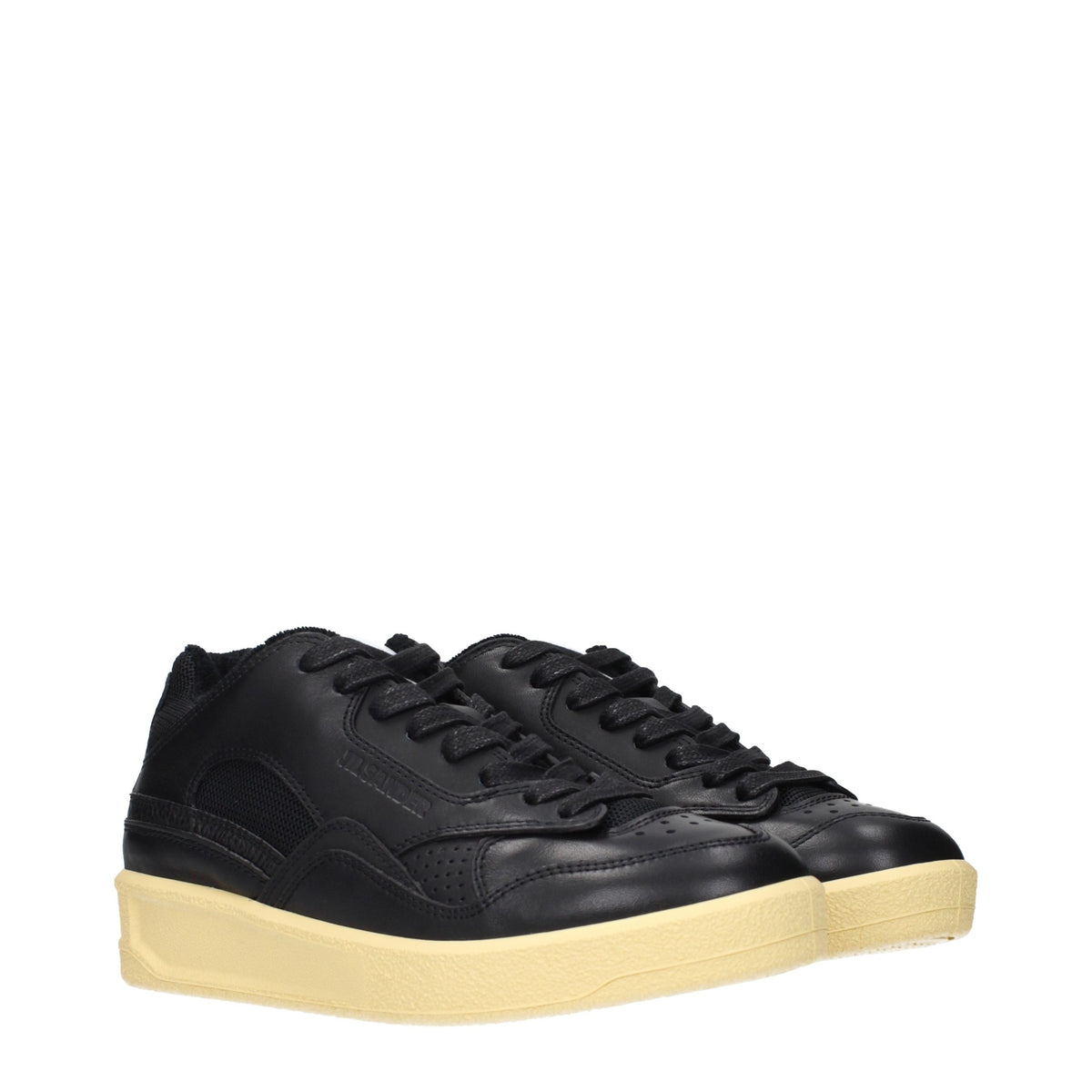 Jil Sander Black Leather Low Top Sneakers