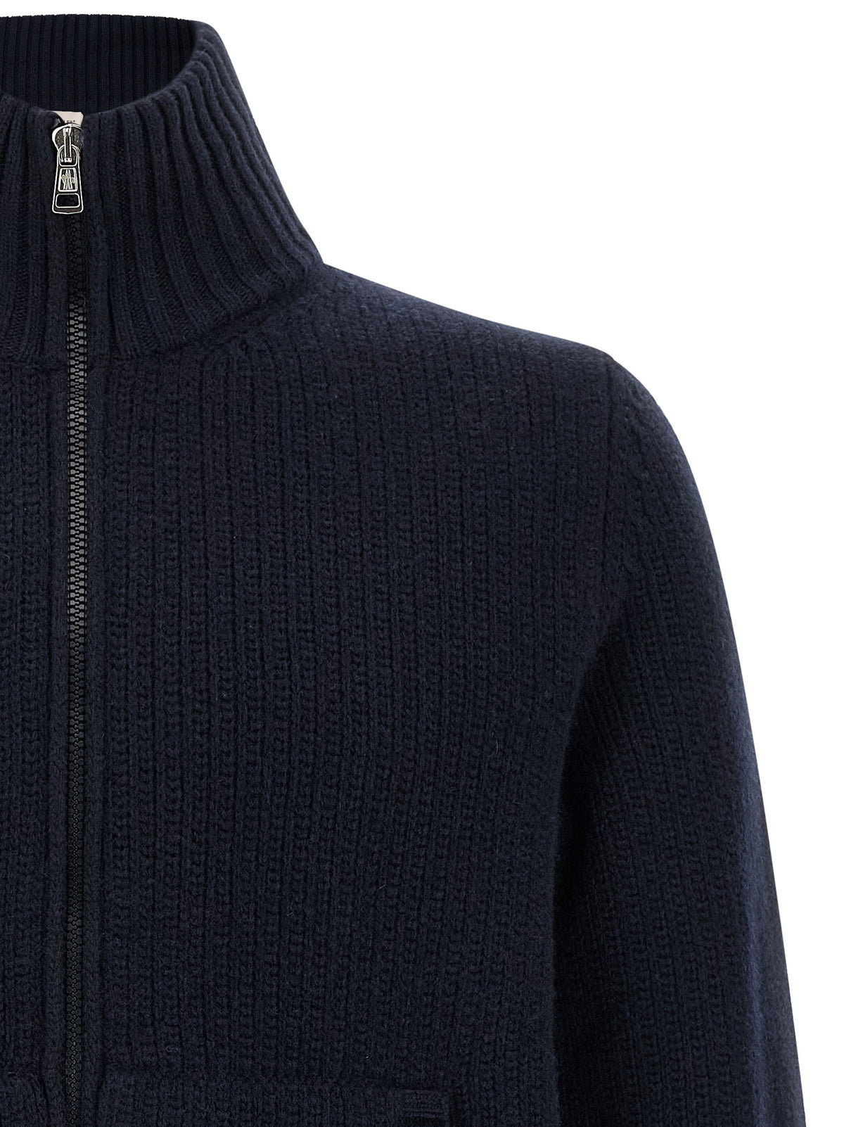 Moncler Blue Virgin Wool Cardigan