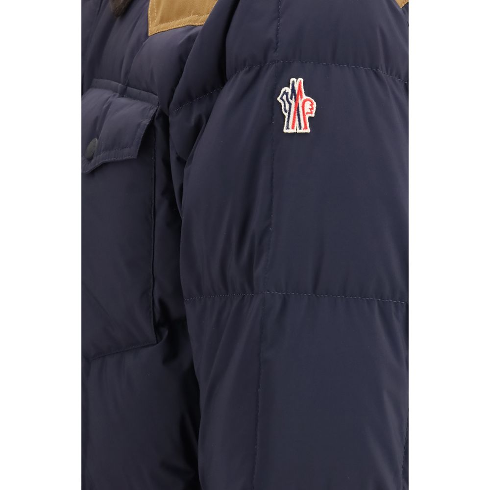 Moncler Grenoble Blue Polyamide Full-Length Jacket