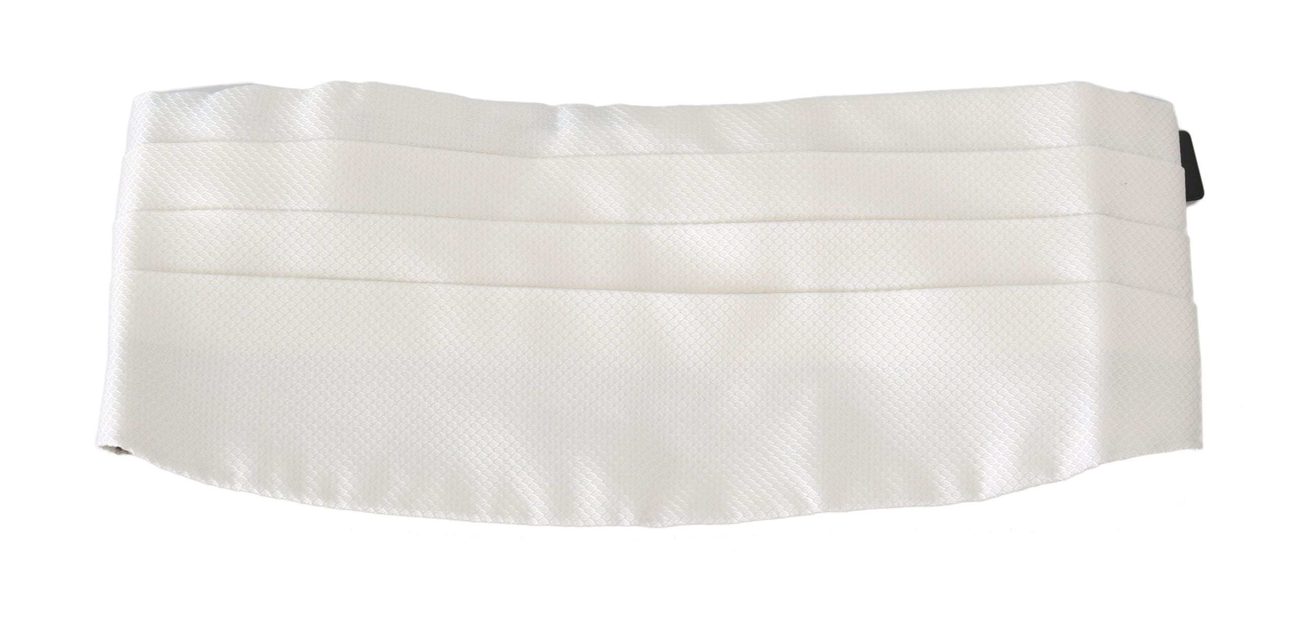 Dolce & Gabbana White Men Waist Belt 100% Silk Cummerbund Dolce & Gabbana