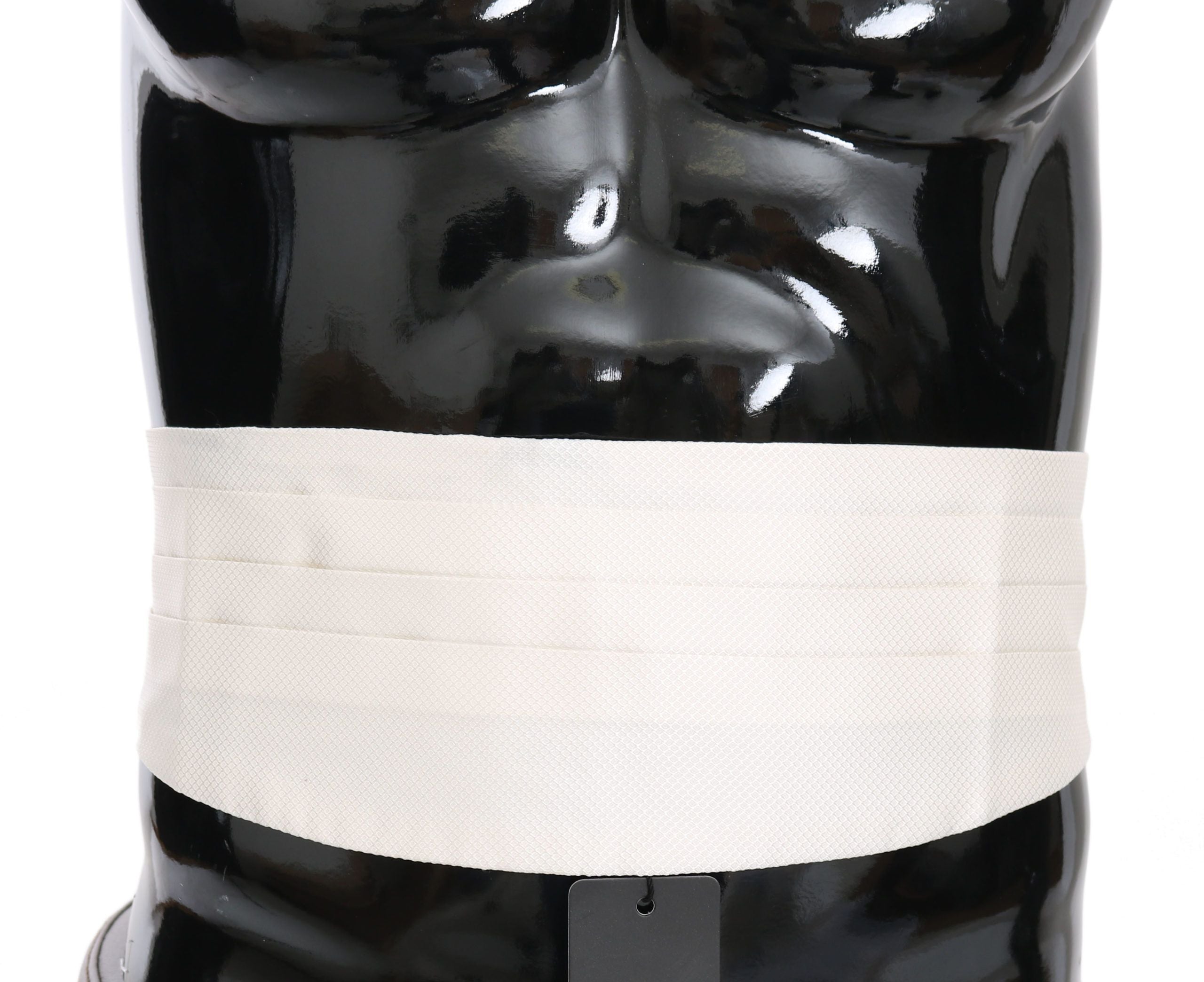 Dolce & Gabbana White Men Waist Belt 100% Silk Cummerbund Dolce & Gabbana