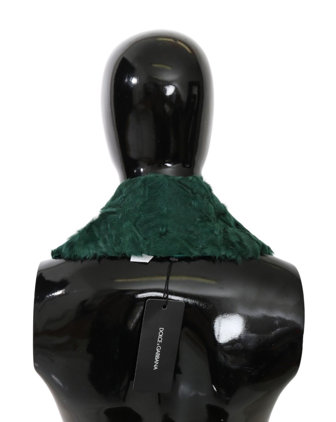 Dolce & Gabbana Green Fur Shoulder Collar Wrap Lambskin Scarf Dolce & Gabbana