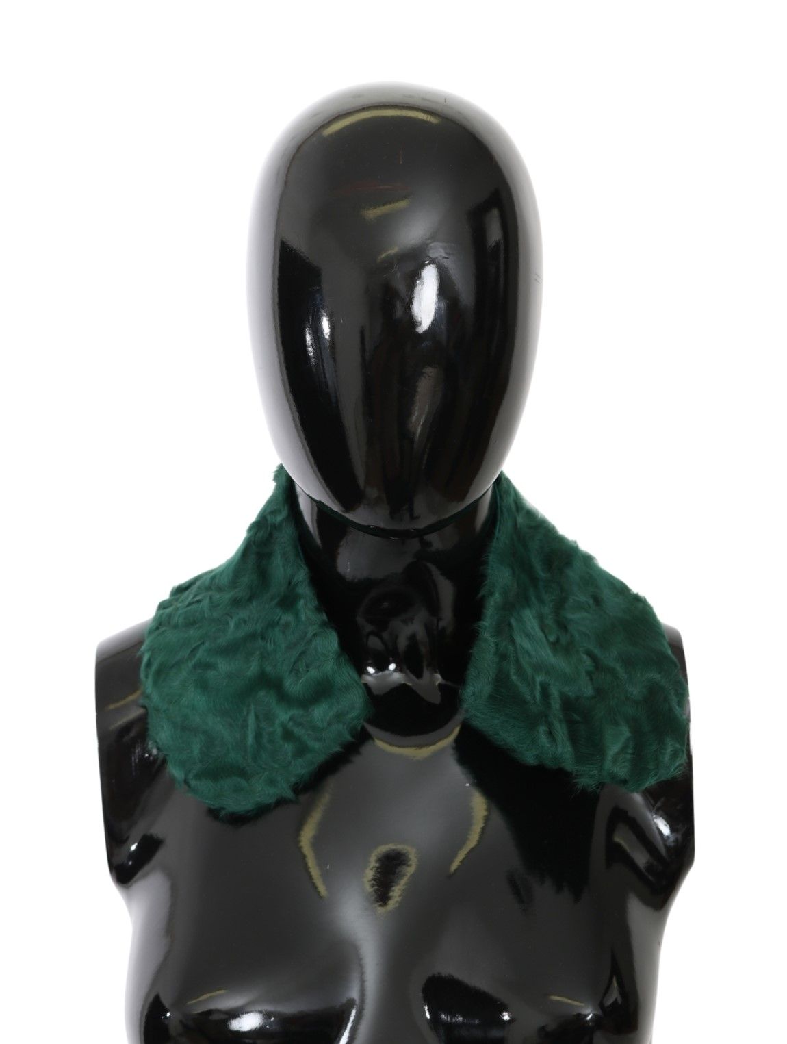 Dolce & Gabbana Green Fur Shoulder Collar Wrap Lambskin Scarf Dolce & Gabbana