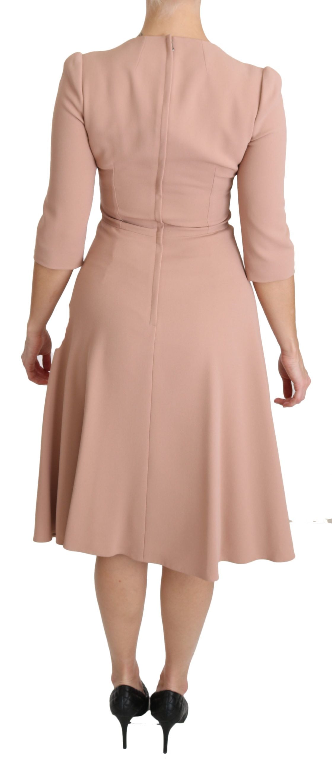 Dolce & Gabbana Pink 3/4 Sleeves A-line Viscose Dress Dolce & Gabbana
