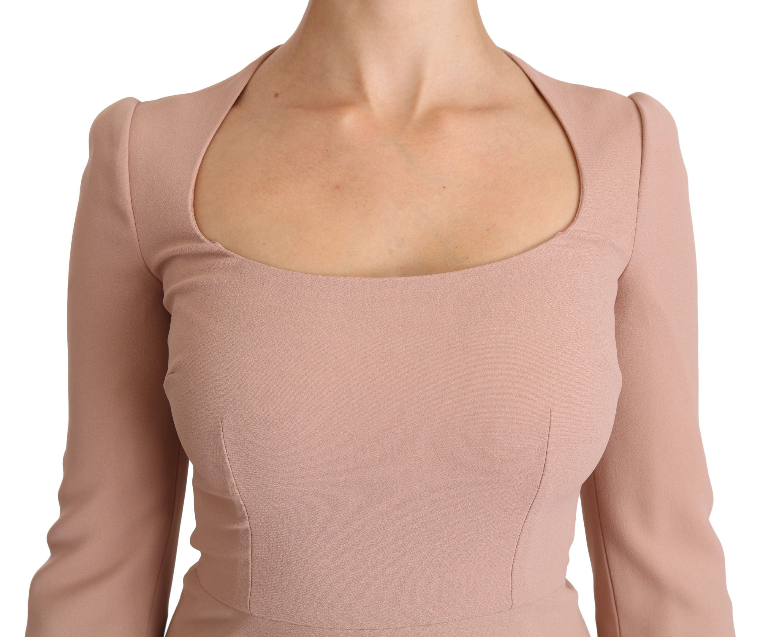 Dolce & Gabbana Pink 3/4 Sleeves A-line Viscose Dress Dolce & Gabbana