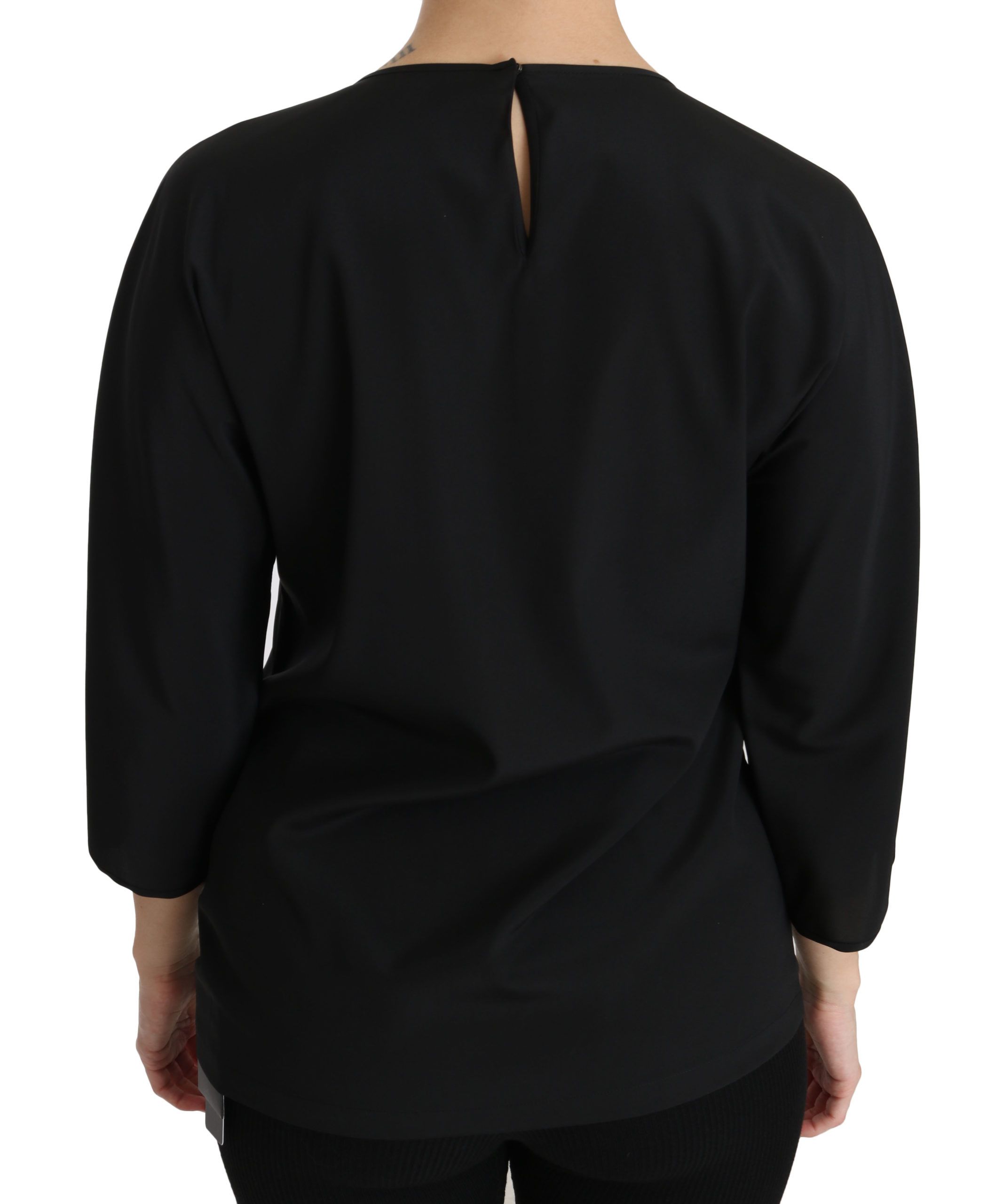 Dolce & Gabbana Black #dgfamily Top T-shirt Silk Blouse Dolce & Gabbana
